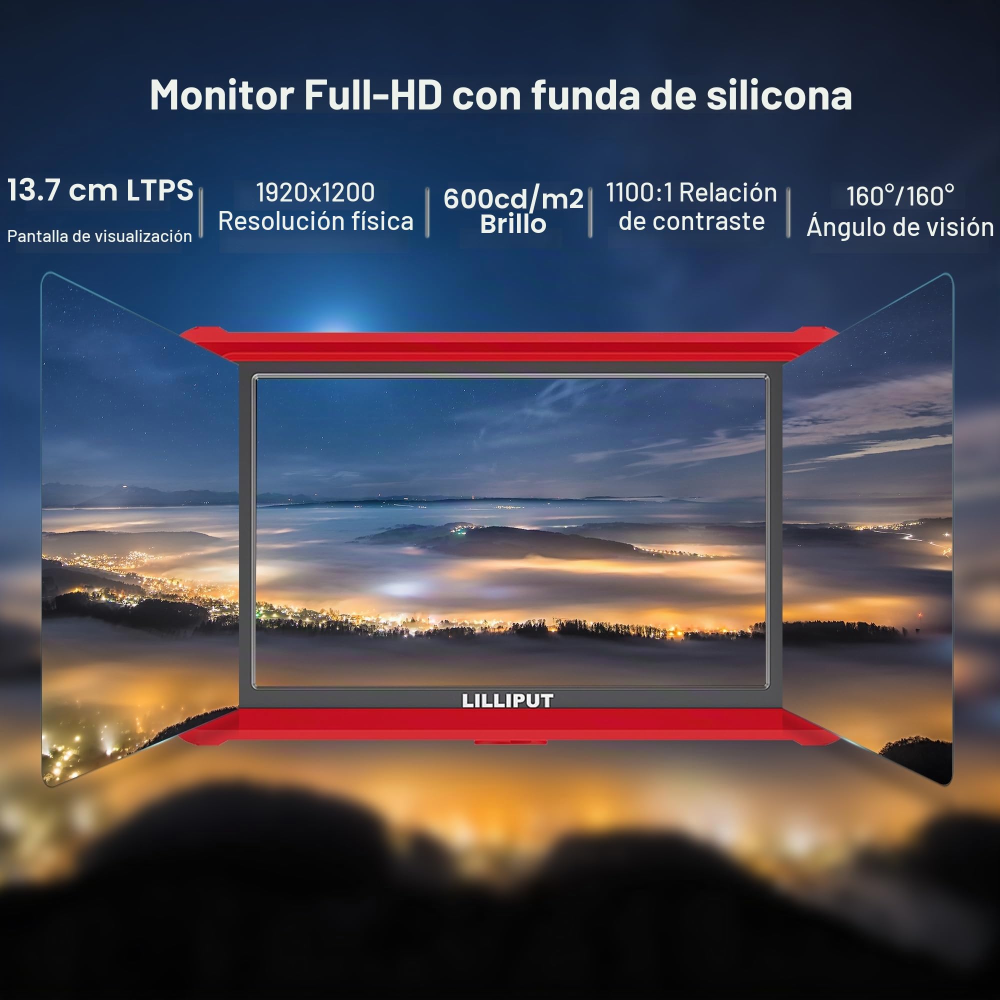 LILLIPUT FS5 5.4 Pulgadas 1920x1200 LTPS Field Cámara Monitor de Campo con 4K60 HDMI 2.0 Input & Loopout/ 3G-SDI Cámaras DSLR Monitor