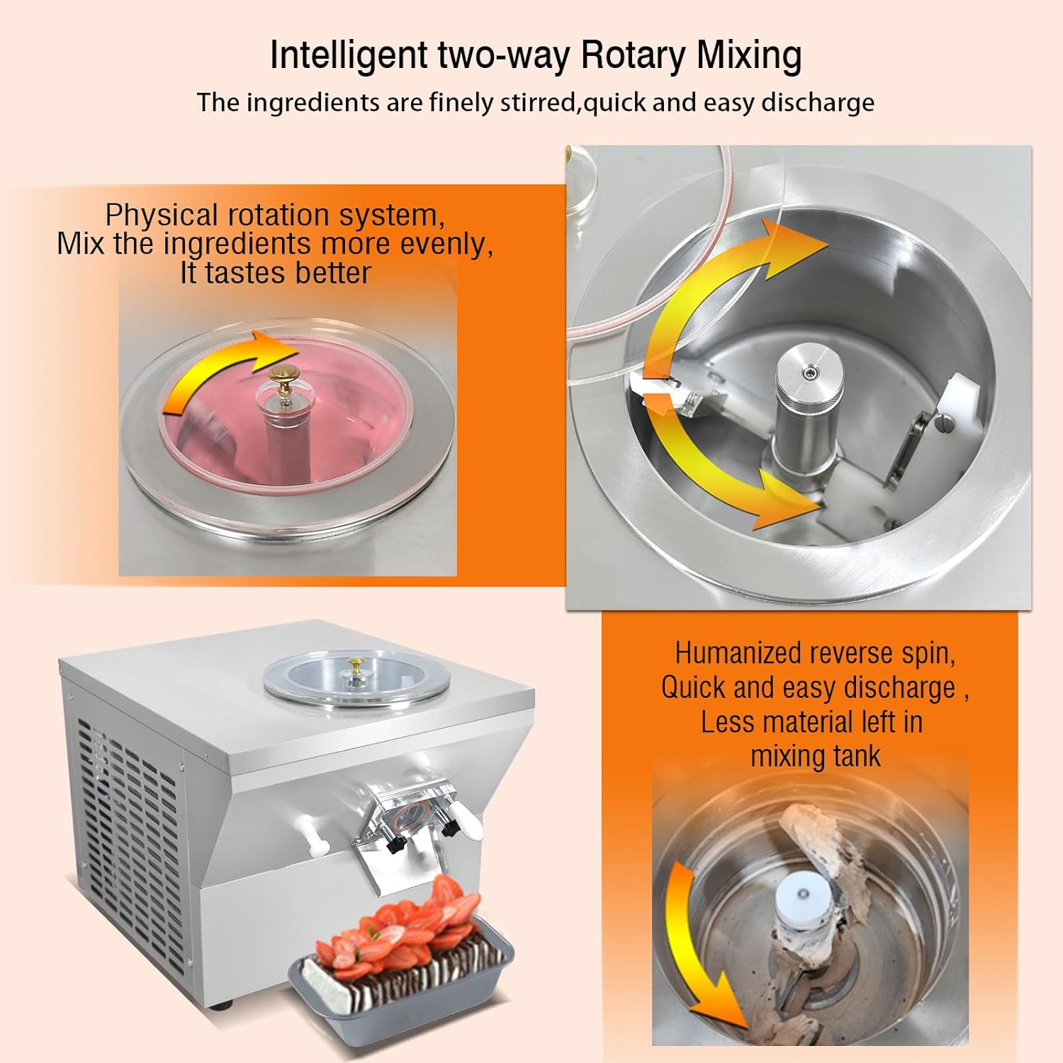 Kolice Commercial ETL Certified Countertop Hard Ice Cream Machine, 5.5 Gallon/Hour, Italian Water Ice & Fresh Fruit Snack Machine for Restaurants, Cafes, Food Trucks, and Bakeries