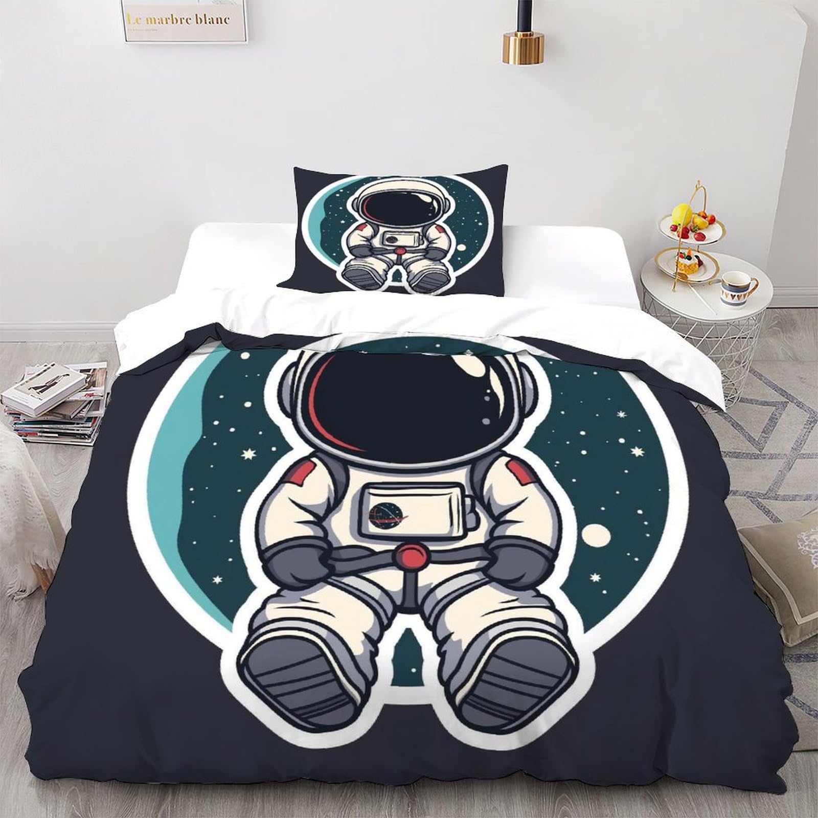 Parure de couette cosmic sky cadeau idéal lit simple avec taies