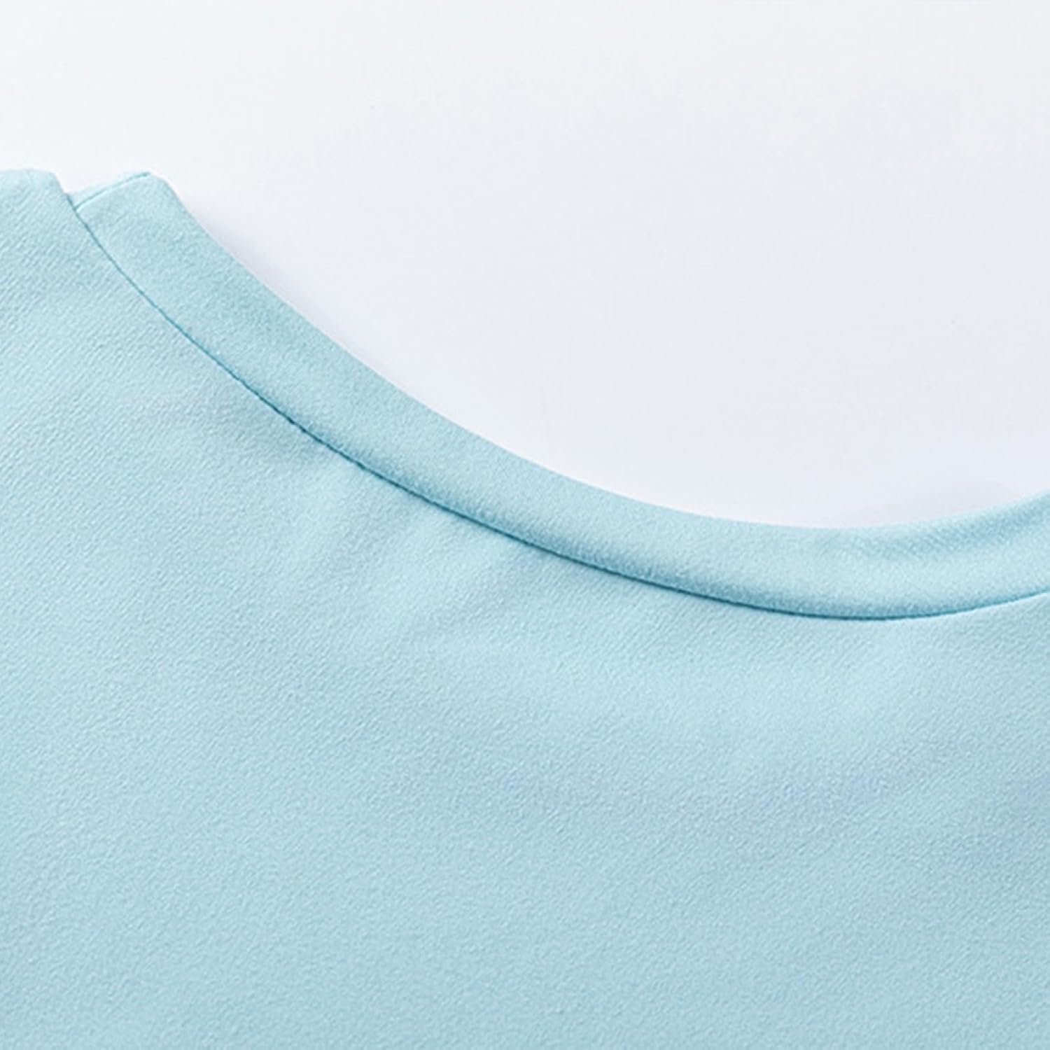 Womens Crewneck Long Sleeve Shirt Double Lined Basic Tees Side Ruched Going Out Crop Tops