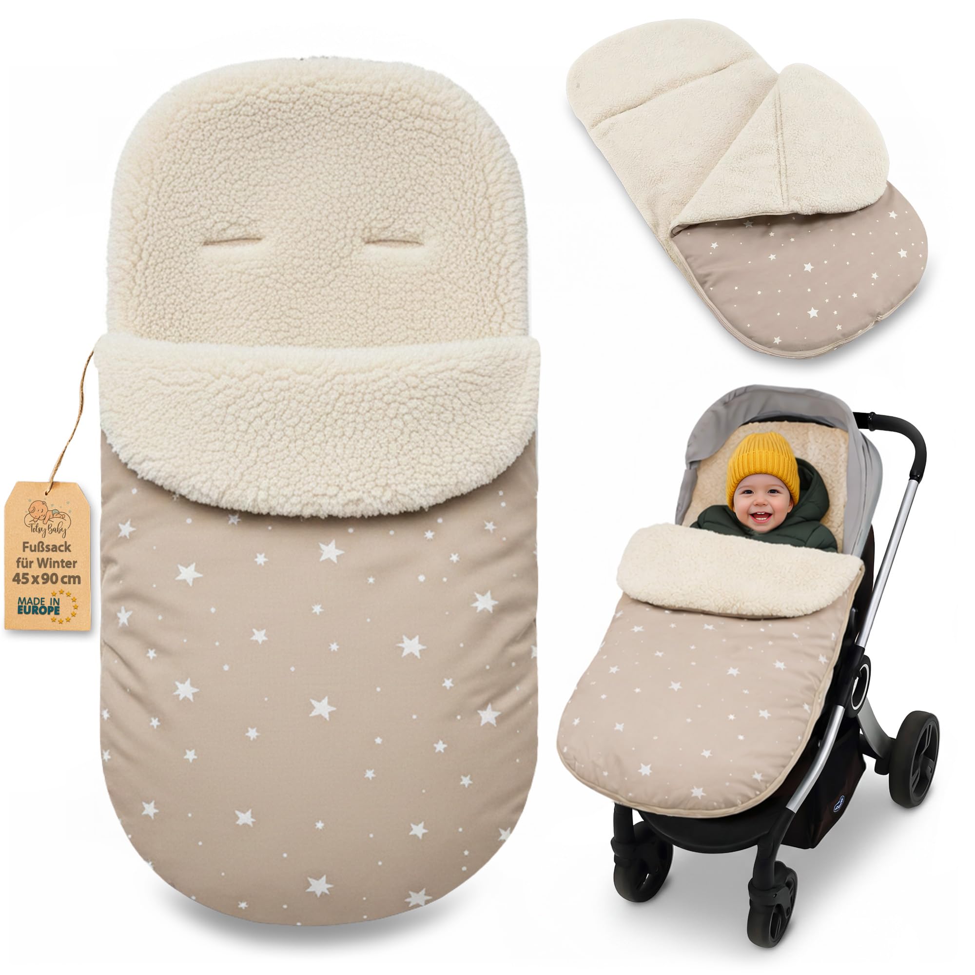 Chanceliere bebe poussette 90 x 45 cm - chancelière et couverture universelle ideal pour cybex et autres bébés poussettes auto sieges ideal pour pour les garçons et les filles Peluche Teddy