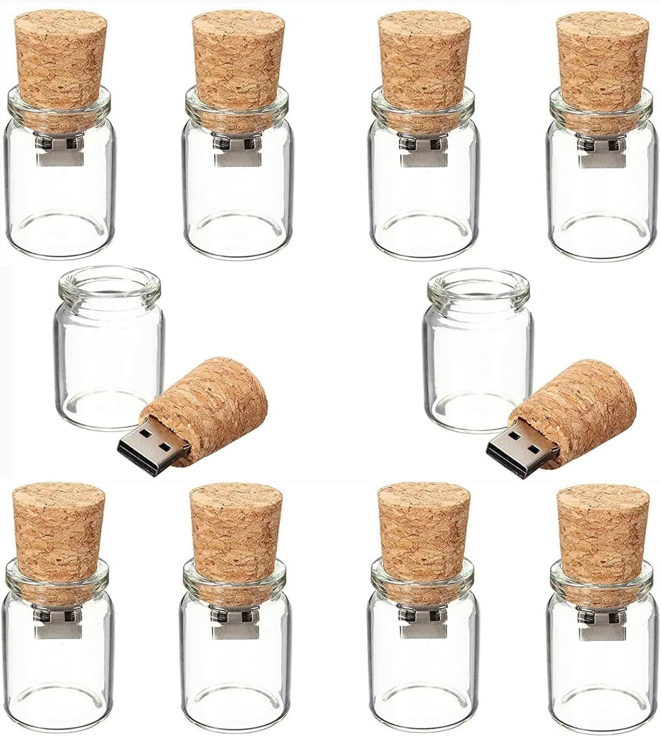 10 Pezzi 16 GB USB Flash Drive Drift Bottle chiavette USB Chiave USB Pendrive per matrimonio, amici, famiglia,Regali aziendali per computer, audio per auto, ecc