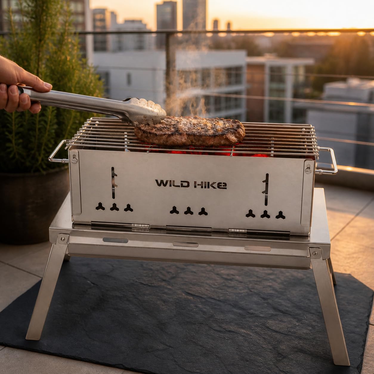 Barbecue Portatile Acciaio, size to 2