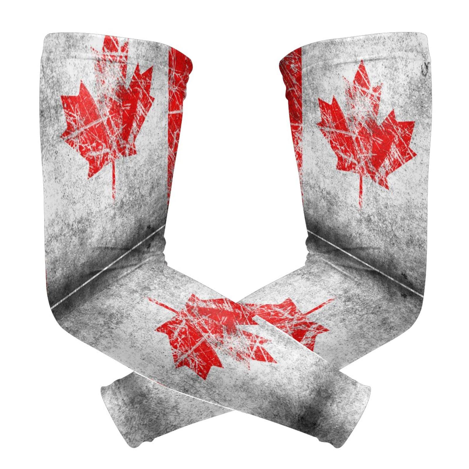 ZGXJJPP Canada Flag Arm Sleeves for Men and Women, Sleeves to Cover Arms for Men and Women