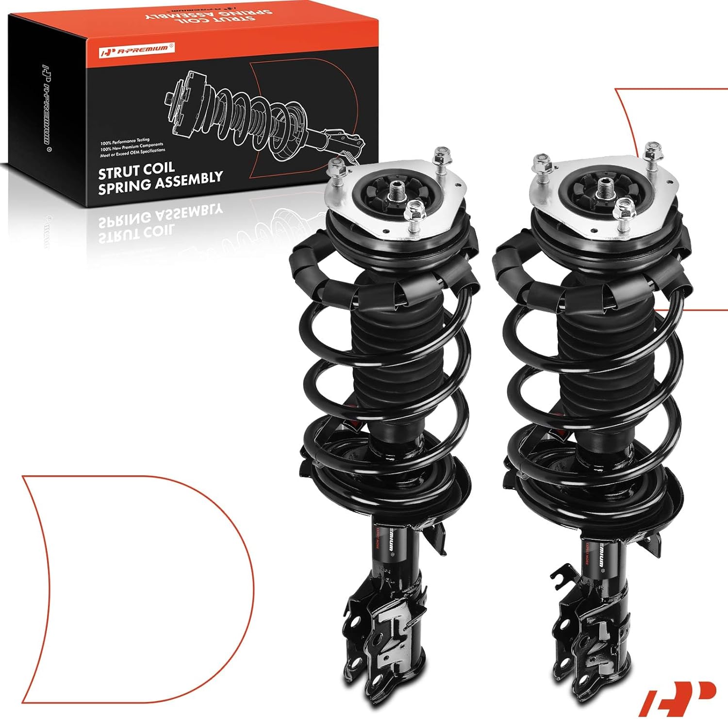 A-Premium Front Pair (2) Complete Strut and Coil Spring Assembly Compatible with Mazda 2 2011 2012 2013 2014, Driver and Passenger Side