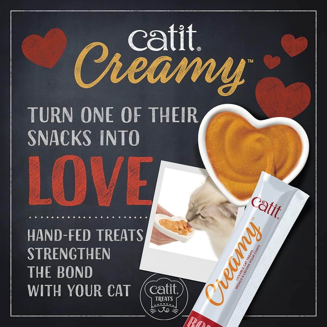 Catit Creamy Lickable Cat Treat – Healthy Variety of Flavors, 50 Pack, Hand-Feed or Serve, Nutrient-Rich Squeeze Tube, 0.5 oz Each