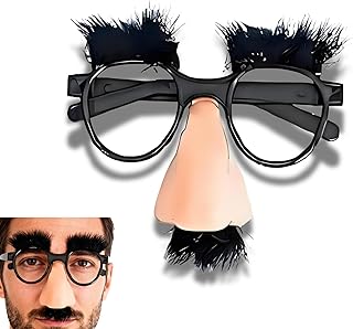 Novelty Disguise Glasses with Fake Nose, Eyebrows and Beard, Halloween Costume Party Props April Fools' Day