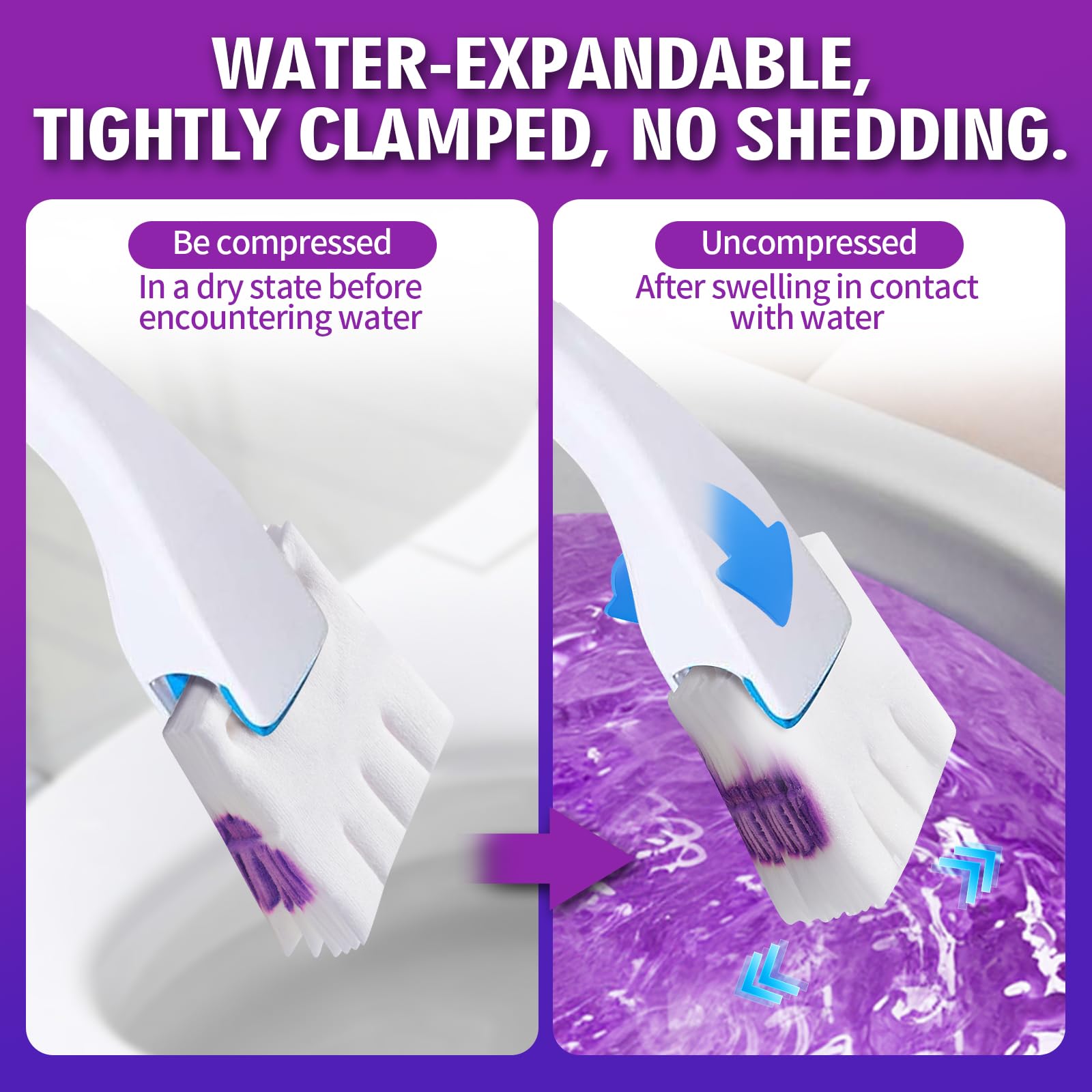 Ricariche usa e getta per WC lavabili, compatibili con la maggior parte dei manici standard, tamponi per pulizia al profumo di lavanda, puliscono il calcare e rinfrescano il bagno