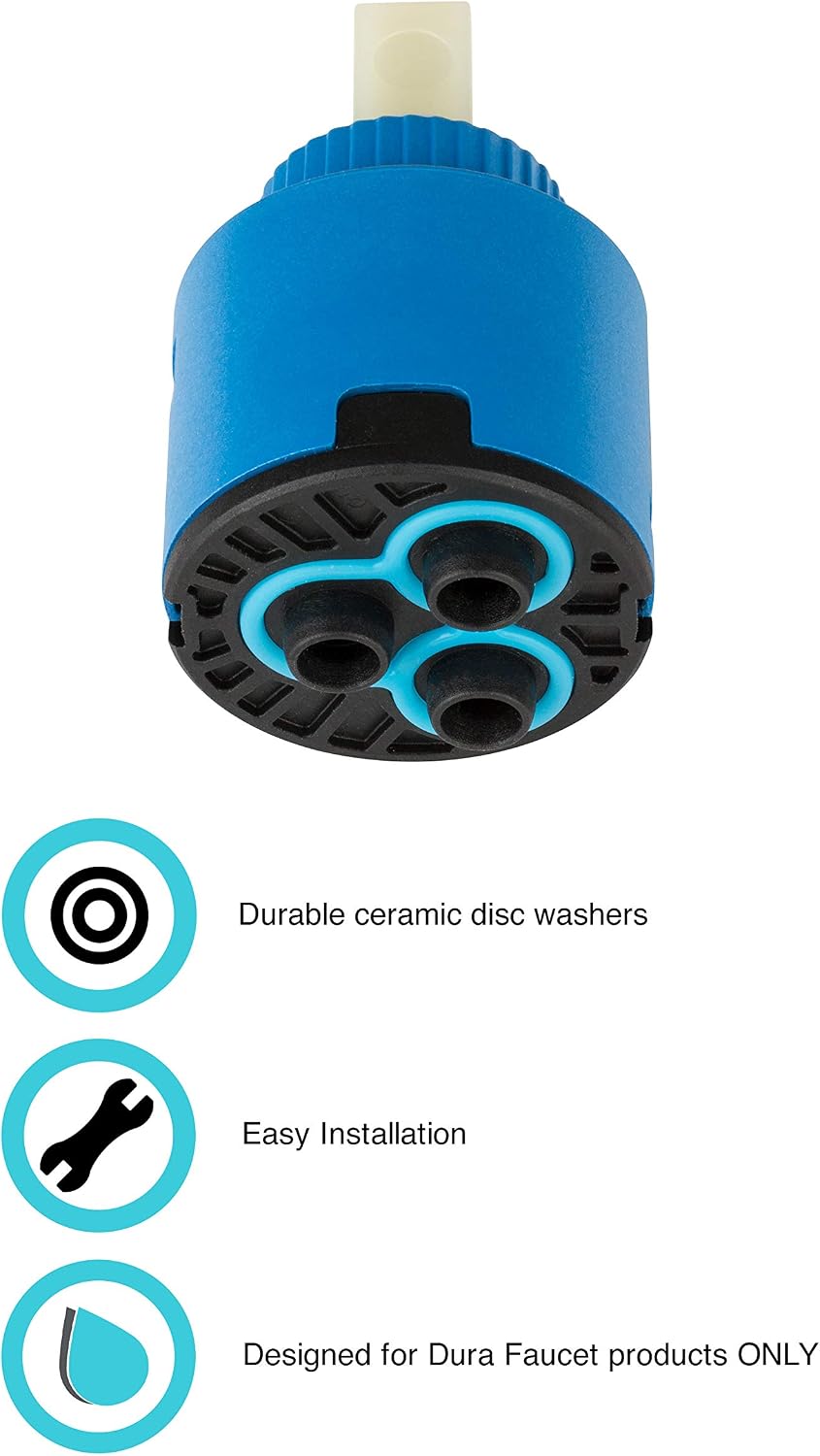 Dura Faucet DF-RK601 RV Faucet Handle Ceramic Disc Cartridge Replacement for Faucets DF-NMK504 and DF-NMK852