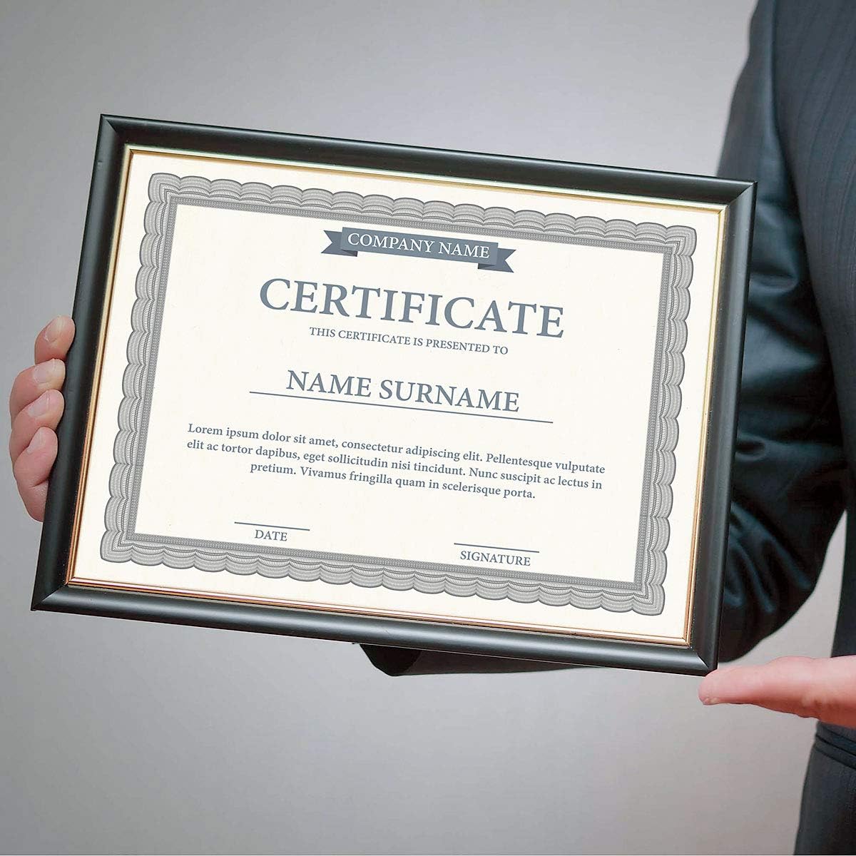 Executive Gray & White Parchment Certificate Papers - Pack of 100, Laser & Inkjet Printer Compatible, For Office, Business Awards, Graduation, School Diplomas, 8-1/2" x 11" on 60 lb. Text Stock