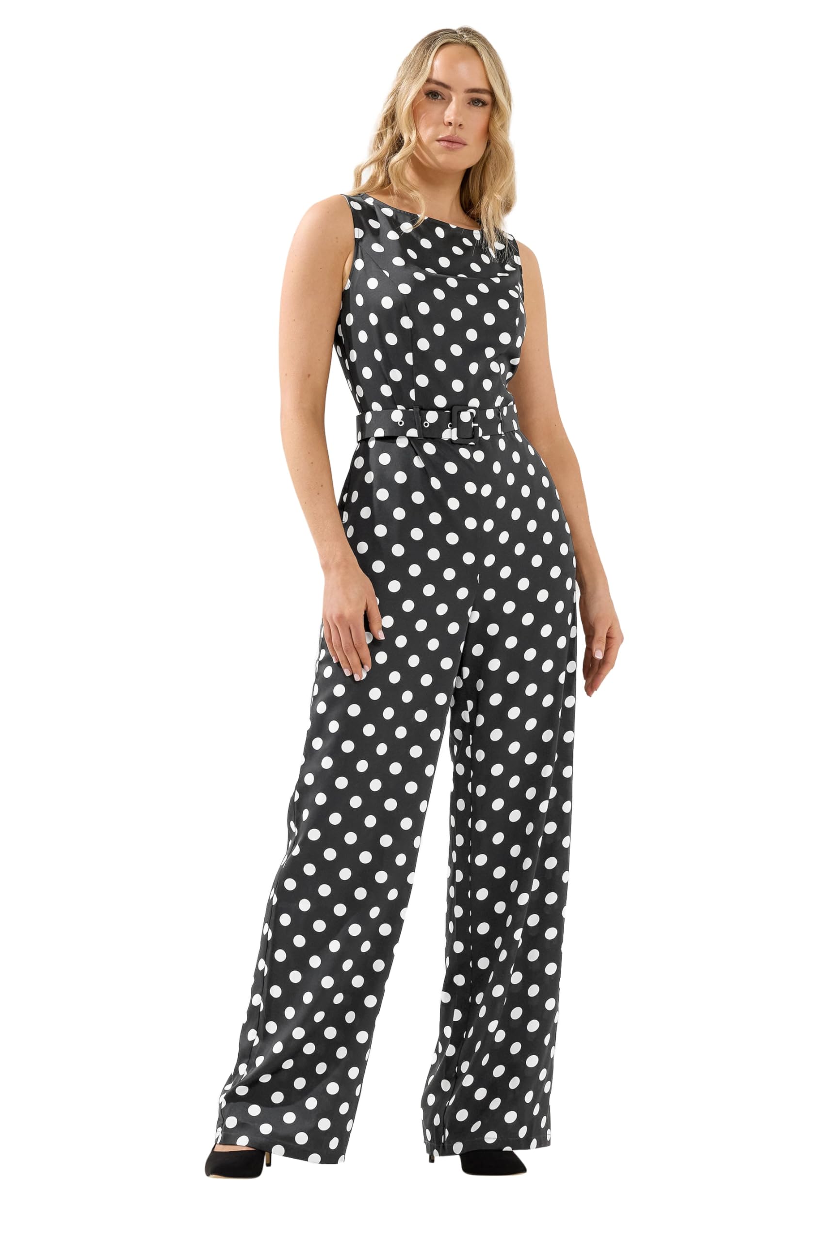 Long Tall Sally - Lts Tall Polka Dot Wide Leg Jumpsuit - Women's