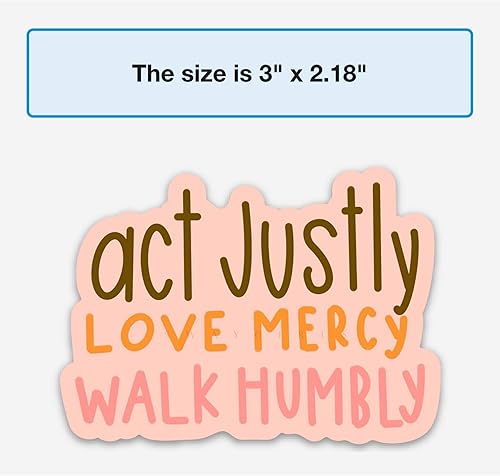 Miniatura 6 de Christian sticker | Religious faith sticker | Act justly, love mercy, walk humbly | God or Jesus decals | Bible verse quote Micah 6:8