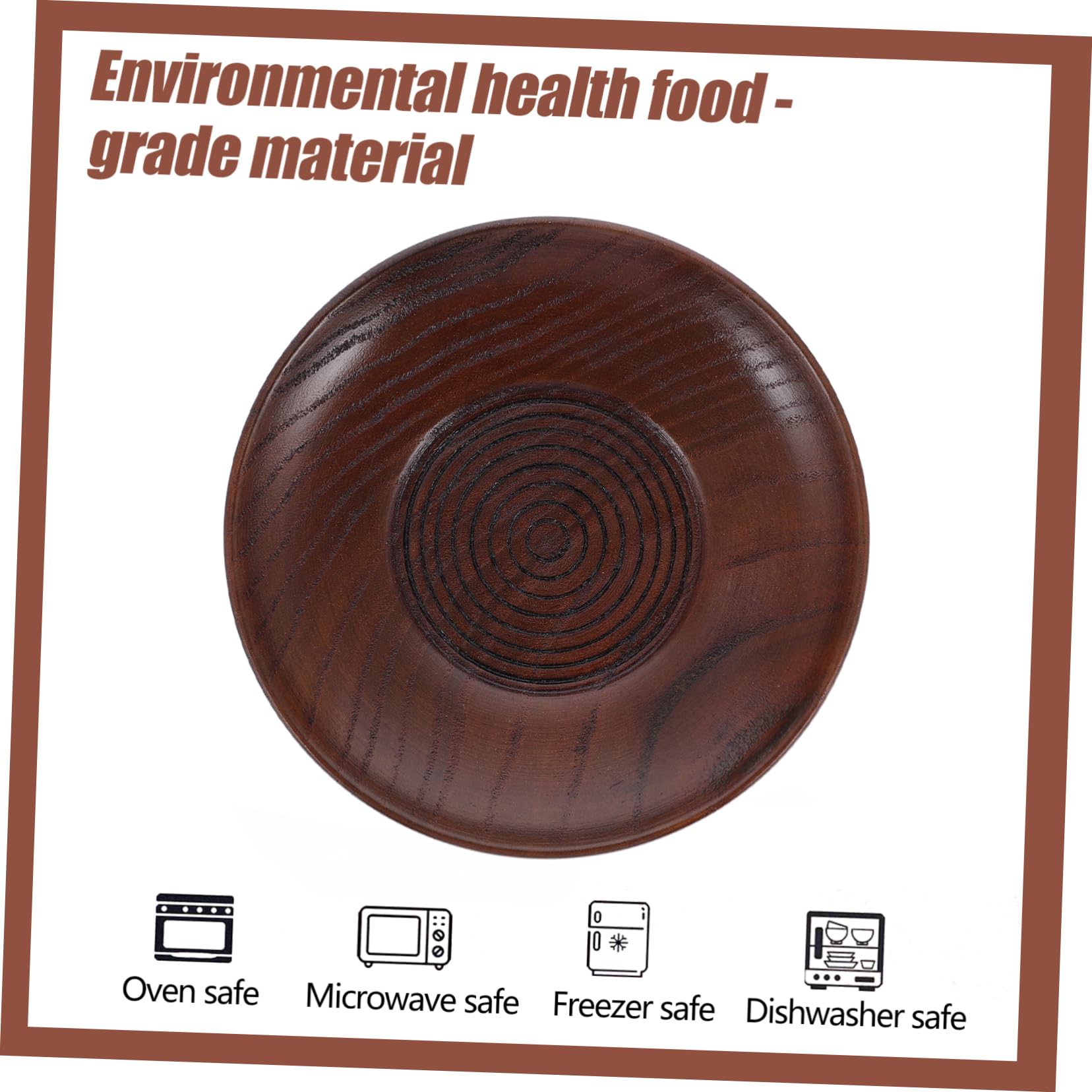 ABOOFAN 1pc Wooden Soy Sauce Dish Round Seasoning Plate for Dipping Skid Design Safe and Unique Shape for Snacks Condiments and Home Decor