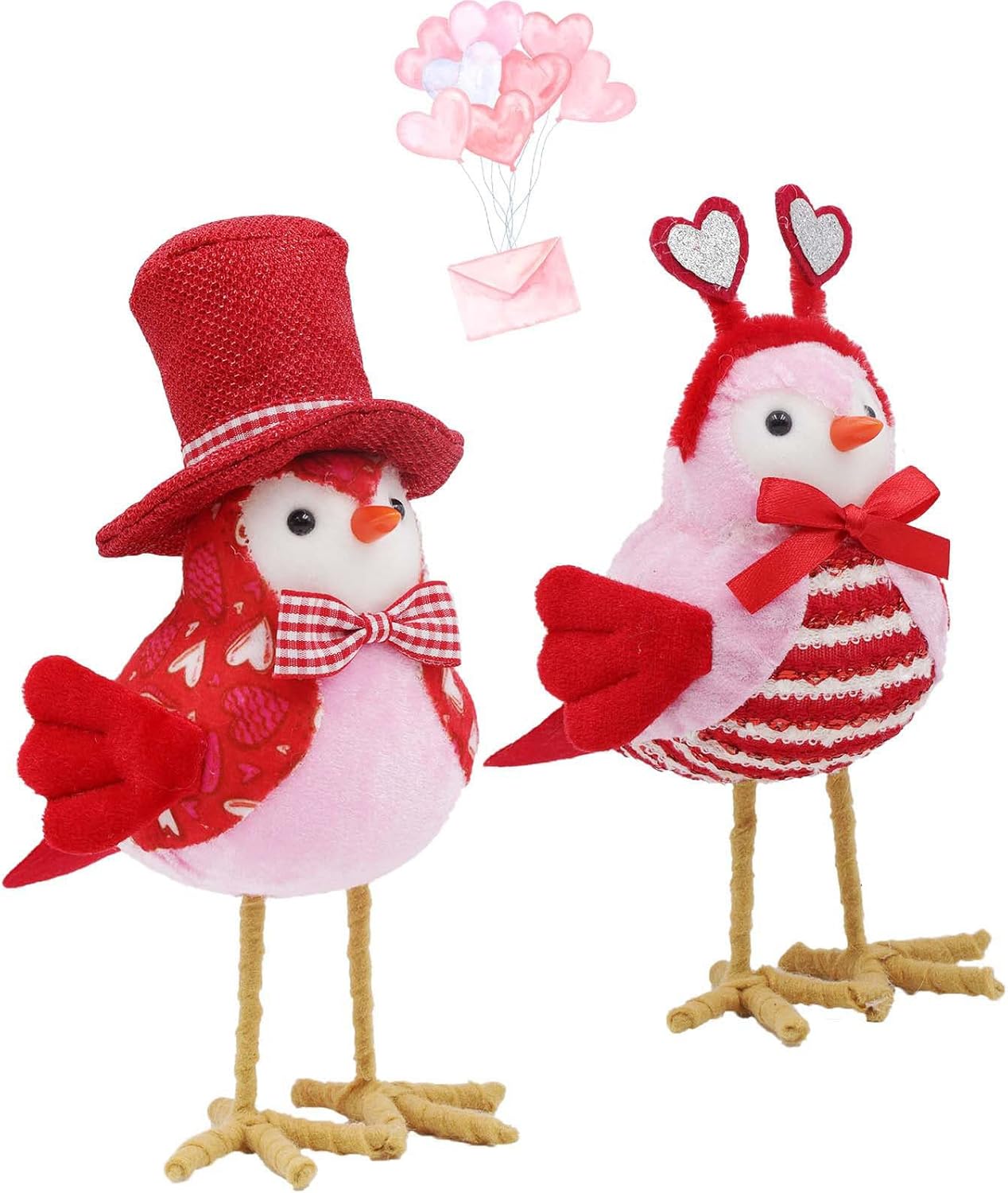 2PCS Valentine's Day Bird Decorations, Valentine's Day Birds Valentines Day Doll, Plush Ornaments Cute Soft Bird Desk Ornament Holiday Home Decor Party Favor Present (Color-2PCS) - Amazon product rated Grade F