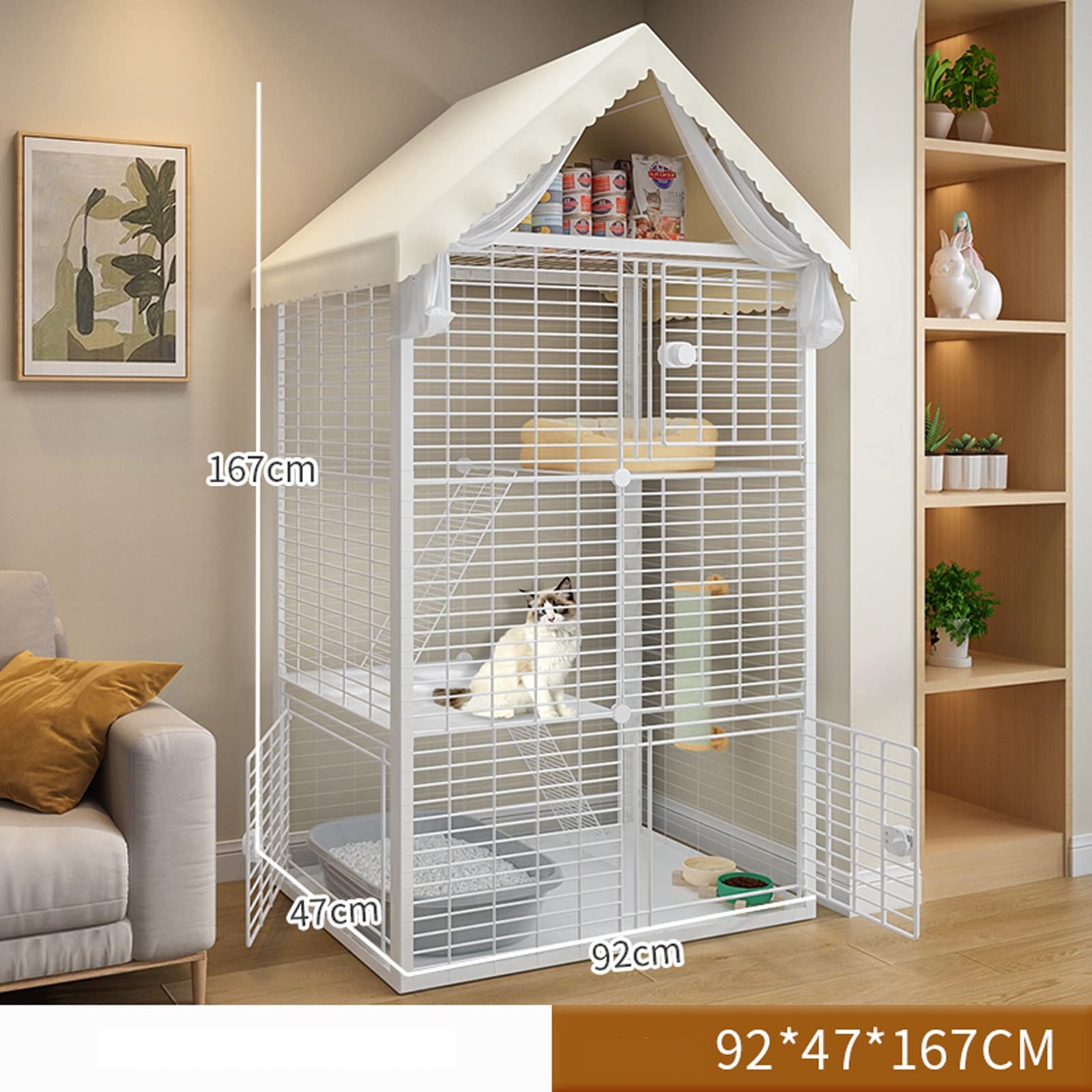 Casa Para Gatos, Corral De Juego Diy Para Mascotas, Jaula Para Gatos, Jaula Desmontable De Alambre De Metal Denso Para Hurones, Recinto Para Gatos De Interior, Caseta Para Gatitos, Cachorros, Conejos,