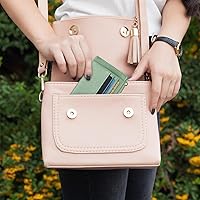 Vista 81 de Sodsay Estuche para tarjetas, cartera delgada con bolsillo frontal, para mujer, sujetatarjetas con llavero negro