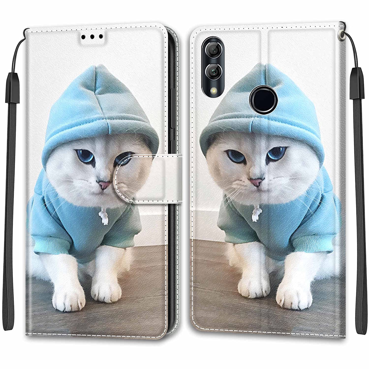 Coque Huawei P Smart 2019 Honor 10 Lite en Cuir avec Slim TPU Silicone Antichoc Magnétique