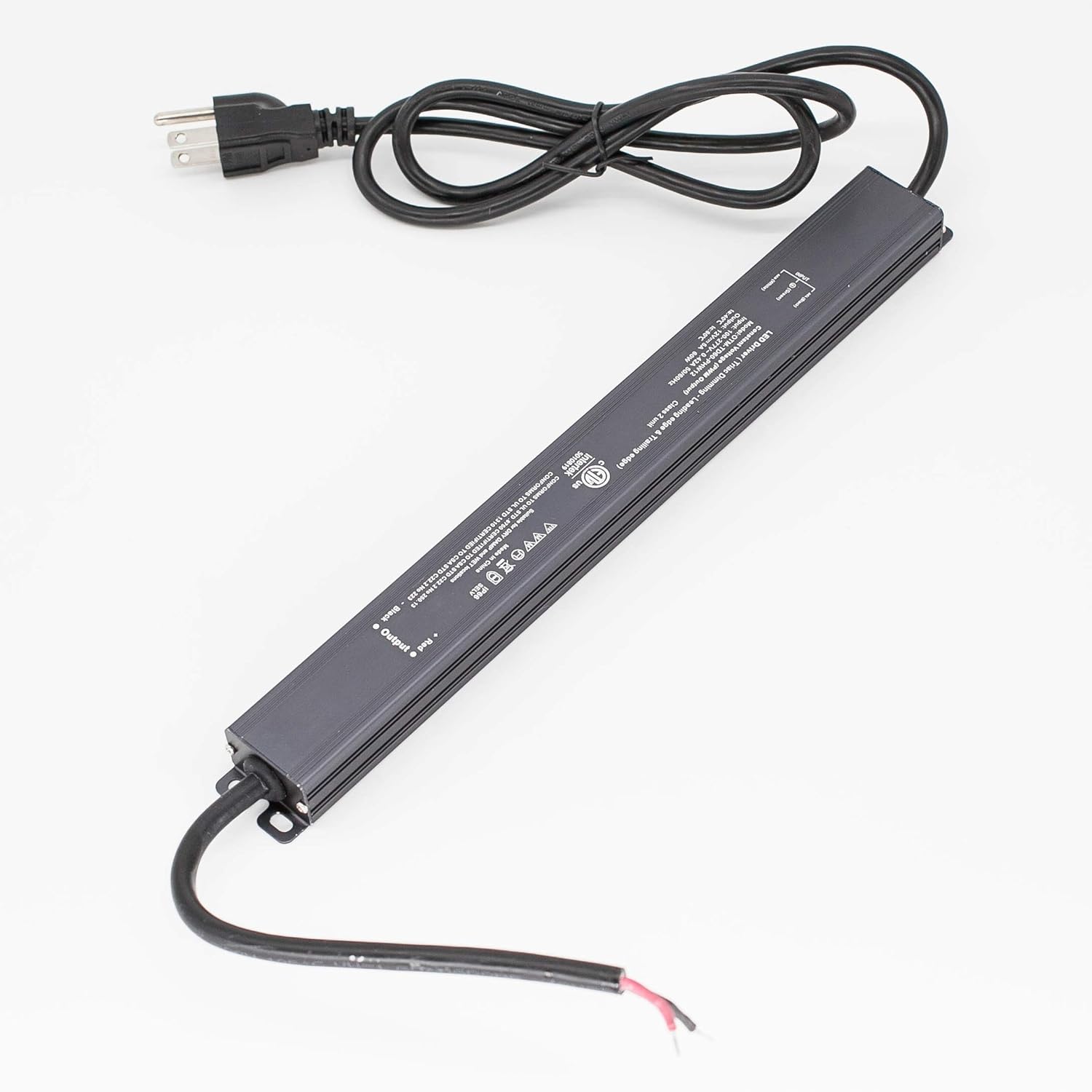 60W LED Dimmable Driver, 2 Pack 110v AC to 12v DC Transformer Triac Linear Style for LED Strip Light Module Compatible with Lutron Leviton Constant Voltage (12v)