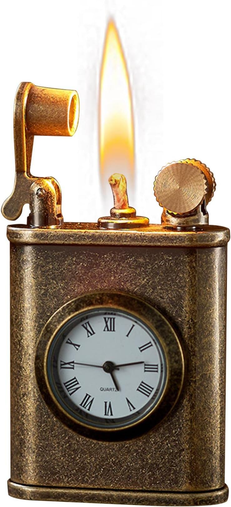 Kerosene Lighter - Vintage Antique Soft Flame Copper Lighter with Dial, Durable & Reusable Retro Kerosene Lighter for Men, Copper Kerosene Lighter for Outdoors Camping Tools Accessories