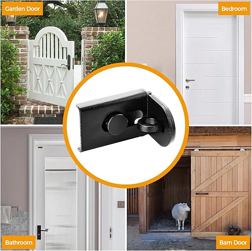 Miniatura 5 de Cerradura de puerta corredera, cerradura de cerrojo de puerta de 90 grados, candado de seguridad de ángulo recto de acero inoxidable con tornillos