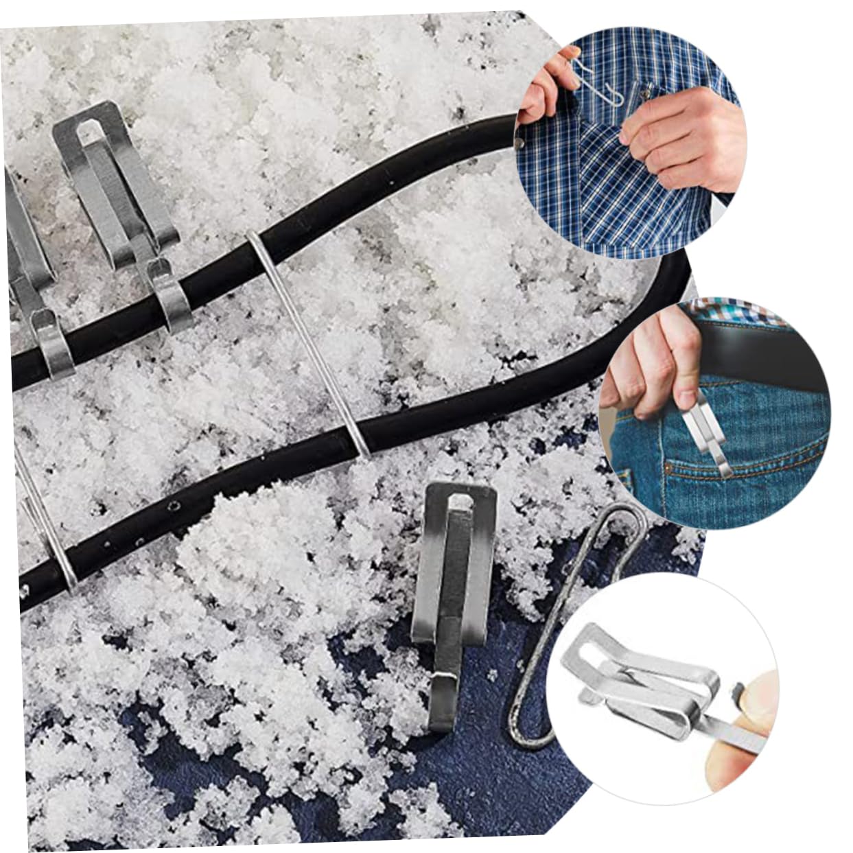 Mipcase 20pcs Gutter Snow Melting Heating Cable Fixing Hook Gutter Hangers Kit Deicing Cable Clips Heater Roof Hooks Wire Clips Cable Holder Outdoor Gutter Clips Aluminum Silver