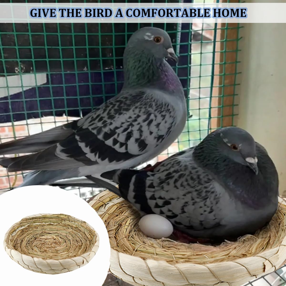 Nido de palomas, cuencos para nido de pájaros, nido de madera para cría de palomas (nido natural)