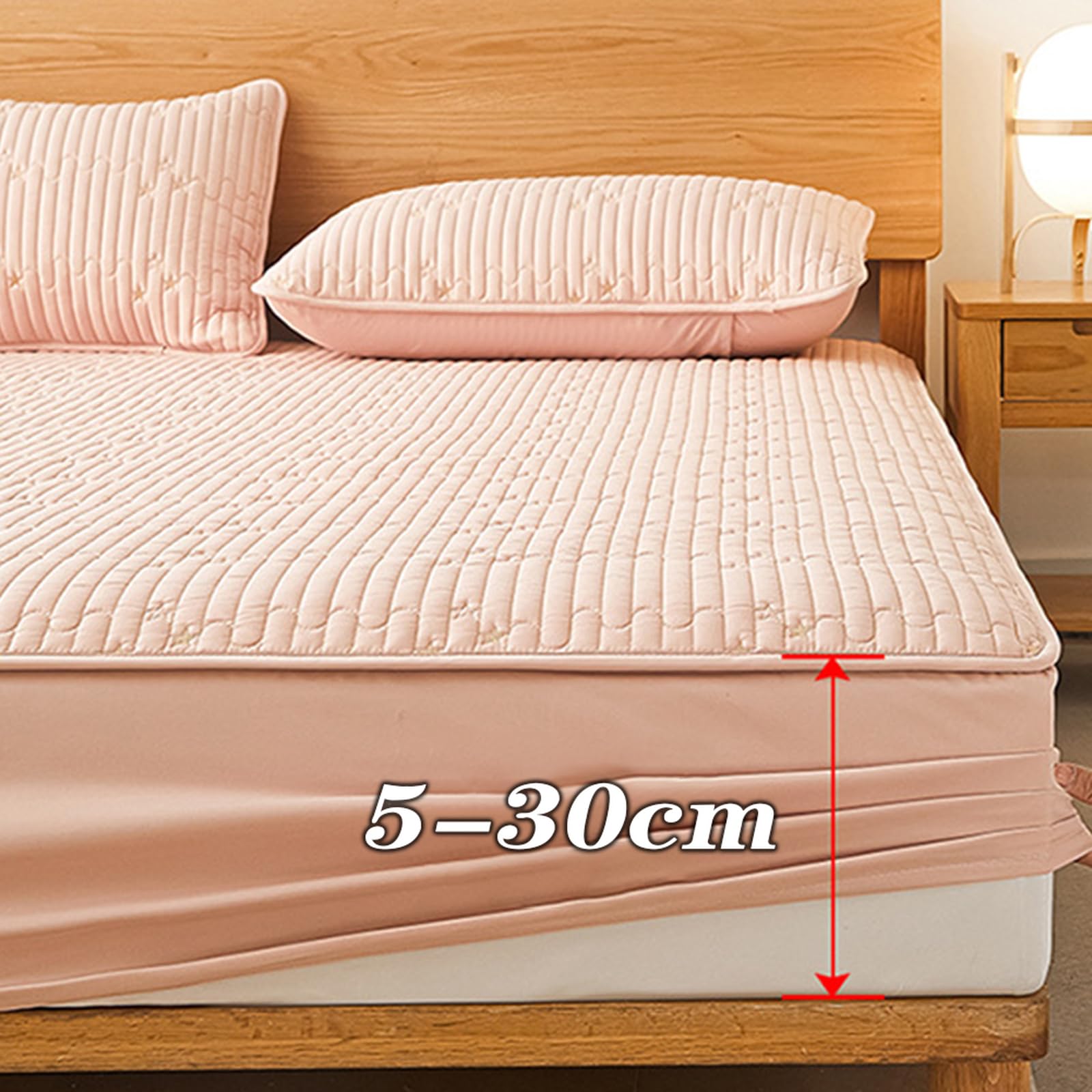 Sábana bajera impermeable de 180 x 200 + 30 cm, protector de colchón doble superabsorbente y transpirable