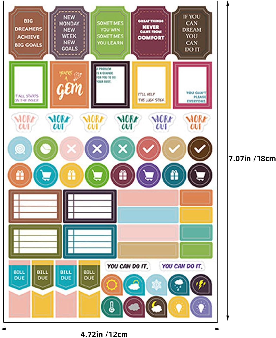 24Sheet Finance Budget Stickers: Expense Tracker Bill Reminder Sticker for Debt Monitoring, Savings Goals, Spending Log, Calendar, Planner Book, Scrapbook Journaling image 2