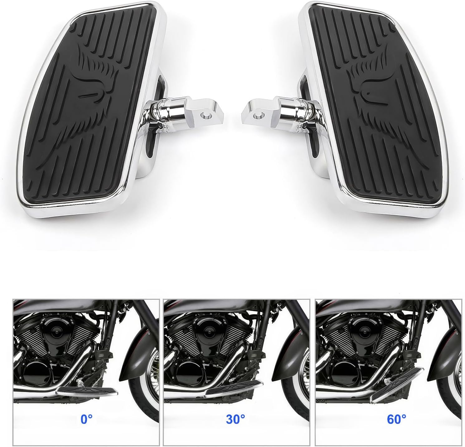 Adjustable Front Floorboards Rear Foot Pegs Driver Passenger Foot Pedals for Harley All Models with Cuff Footpeg Bracke Male Mount-style Supports, Compatile with Harley Sportster 883 XLH1200 1988