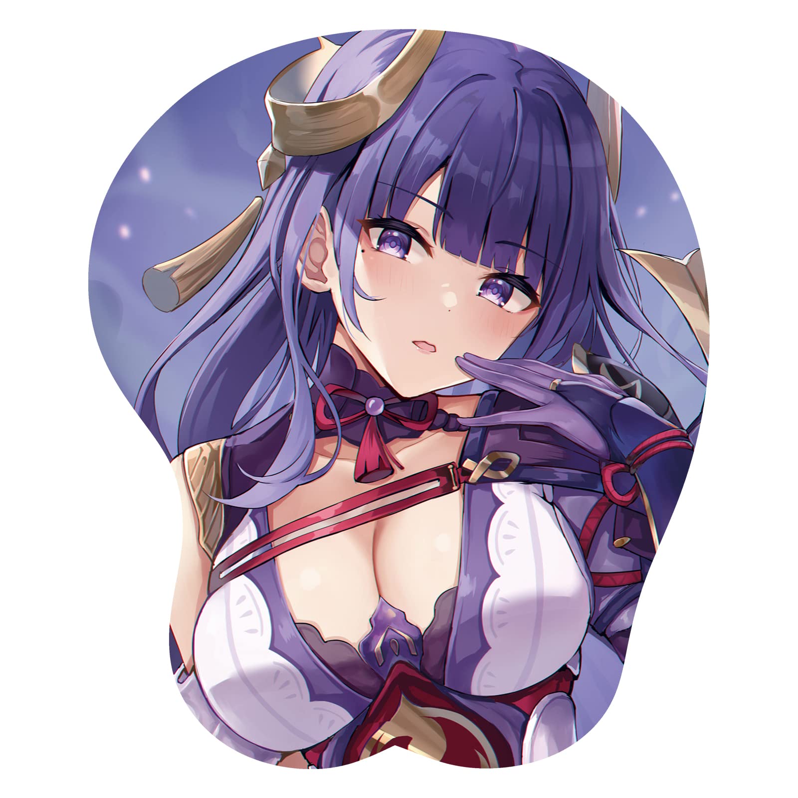 Raiden Shogun Genshin Impact Anime Game Mouse Pad Office Supplies Desk 3D Silicone Mousepad Wrist Rests Home Gamer PC Accessories - 