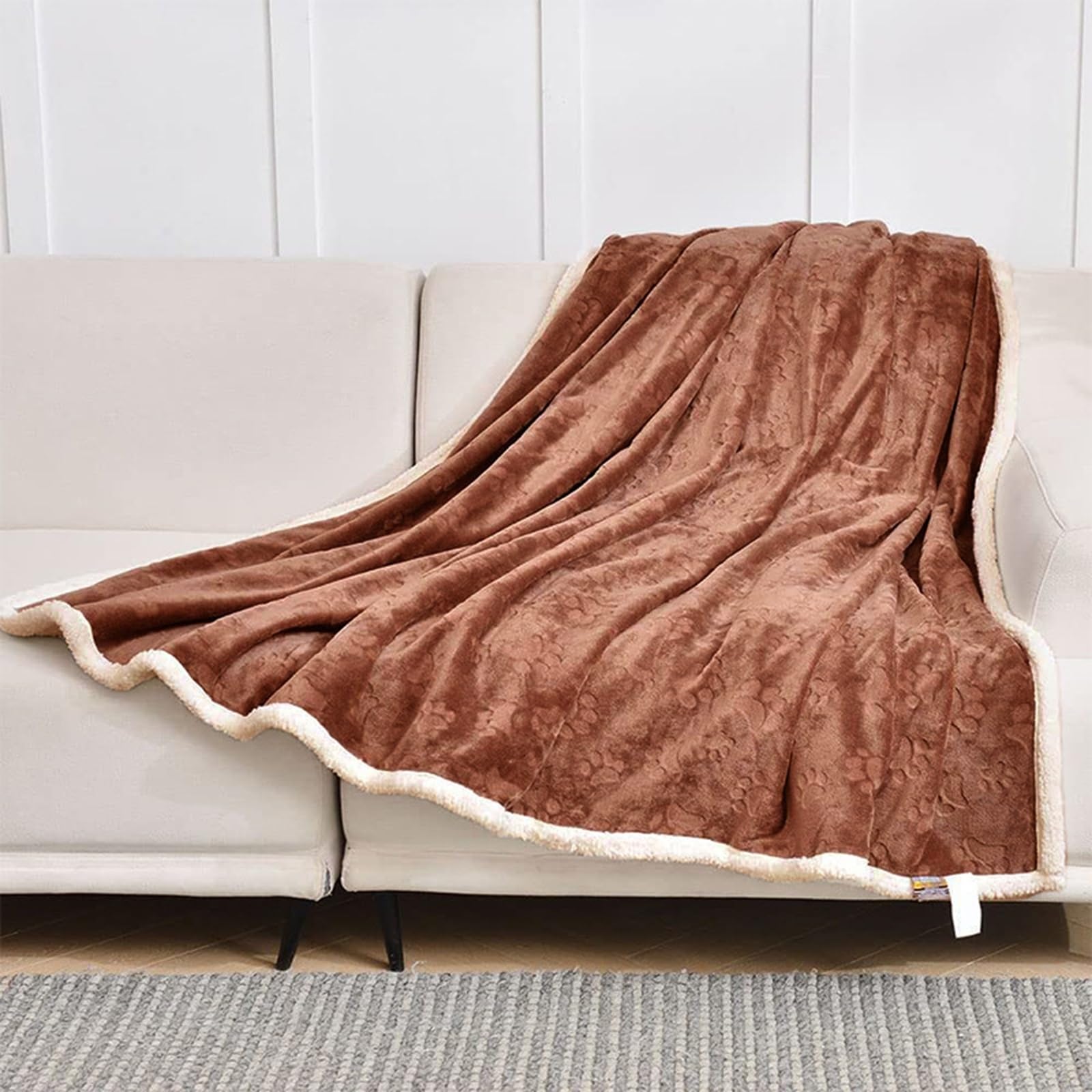 Manta Cálida para Perros Y Gatos Cama para Perros Reversible Colchón para Jaulas Manta para Mascotas Funda Y Protección para Muebles para Perros Gatos Conejos Y Otras Mascotas (Color : Brown, Size :