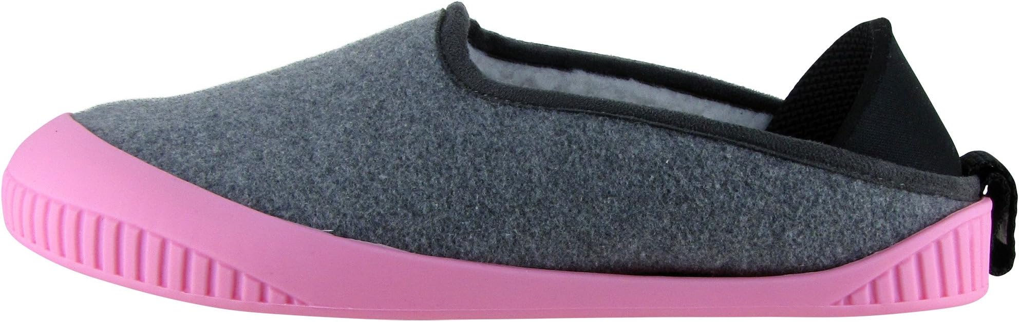 Dualyz Unisex Kush Wool Slipper, Light Grey/Pink, Womens US 6