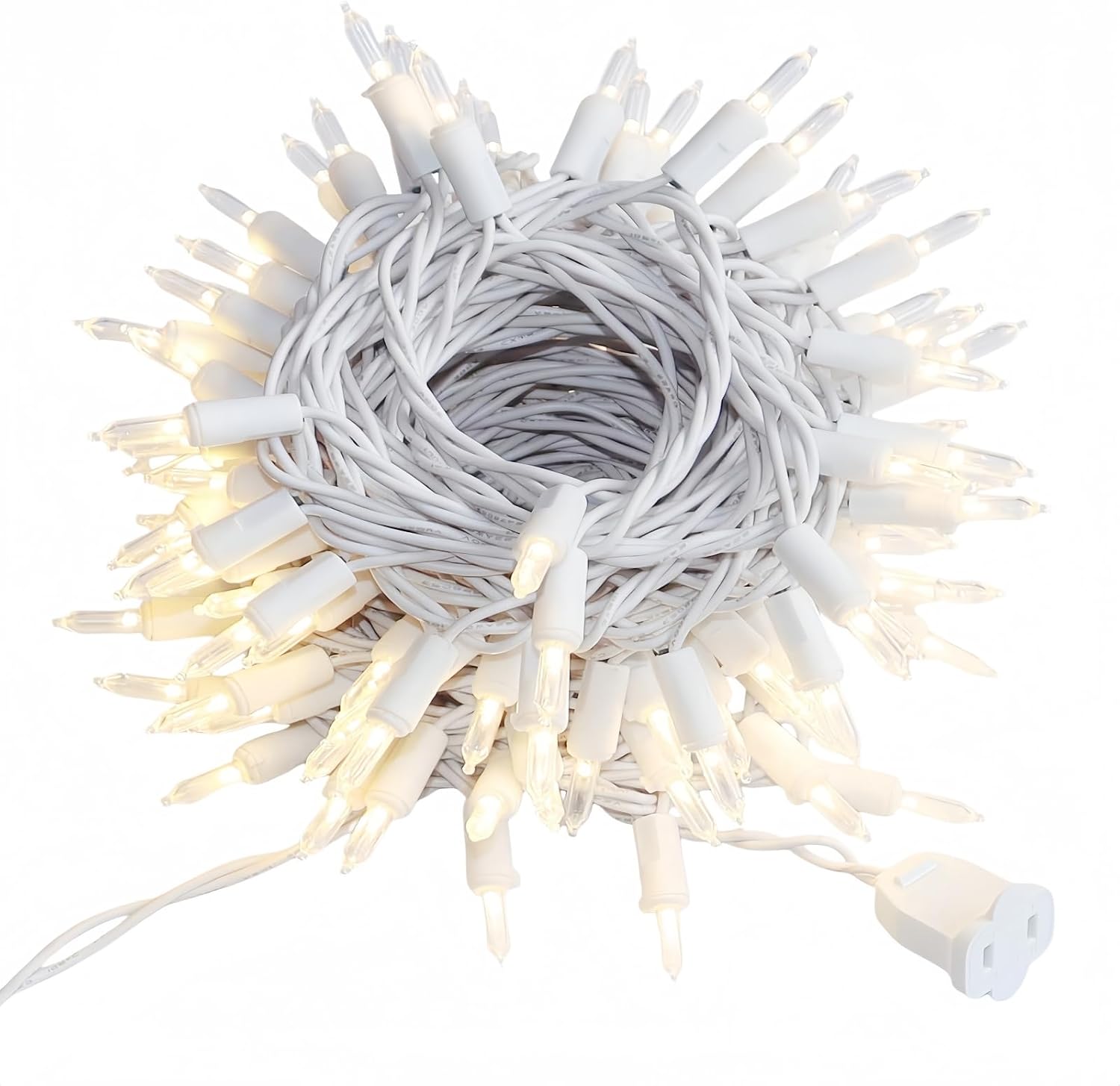 100 LED Warm White String Lights Indoor Outdoor Christmas | UL Listed Commercial Grade 35ft White Wire