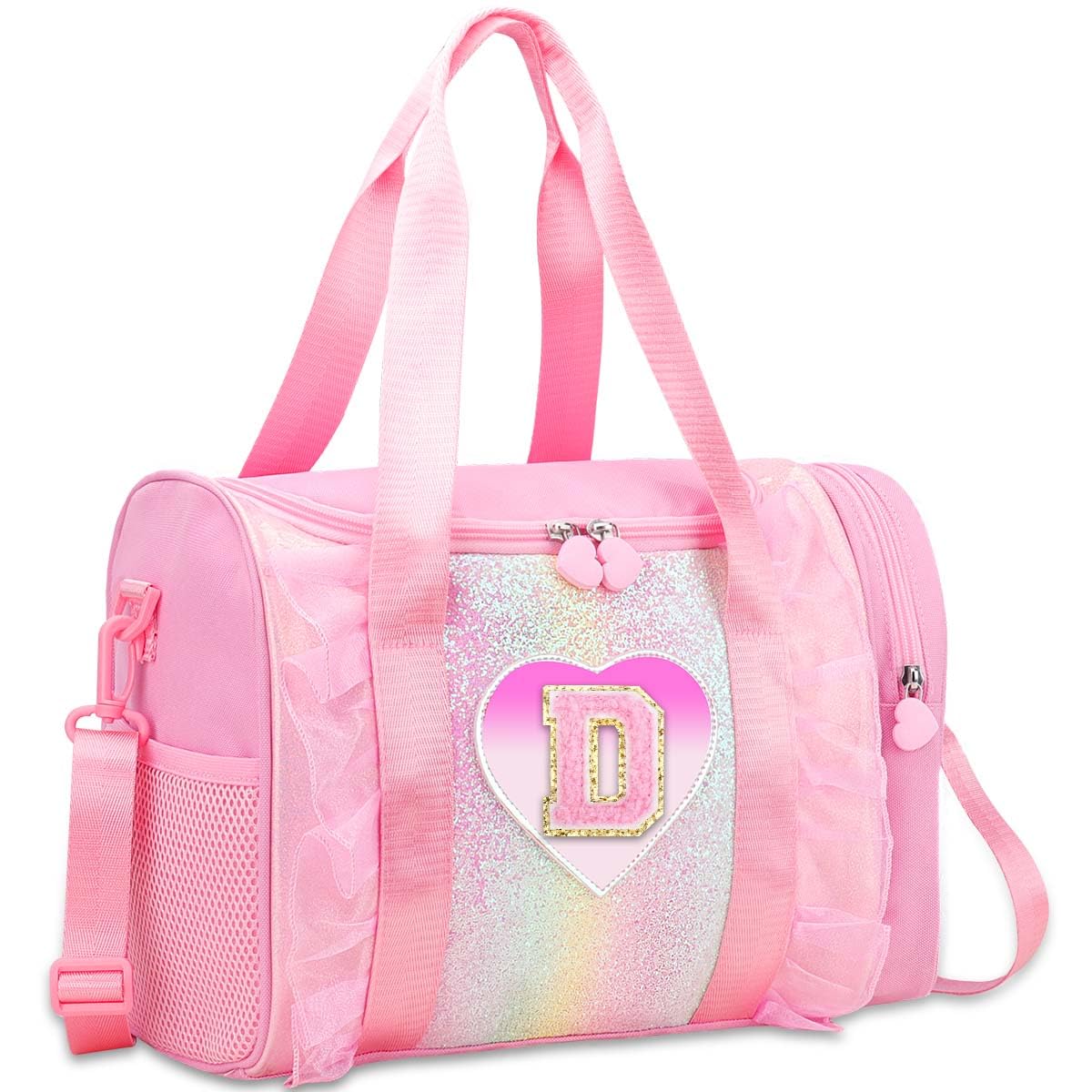 Personalized Monogram Dance Bag for Girls - 3-6 Years Kids Lightweight Water Resistant Oxford Backpack for Ballet Cheerleading Sleepovers Gymnastics