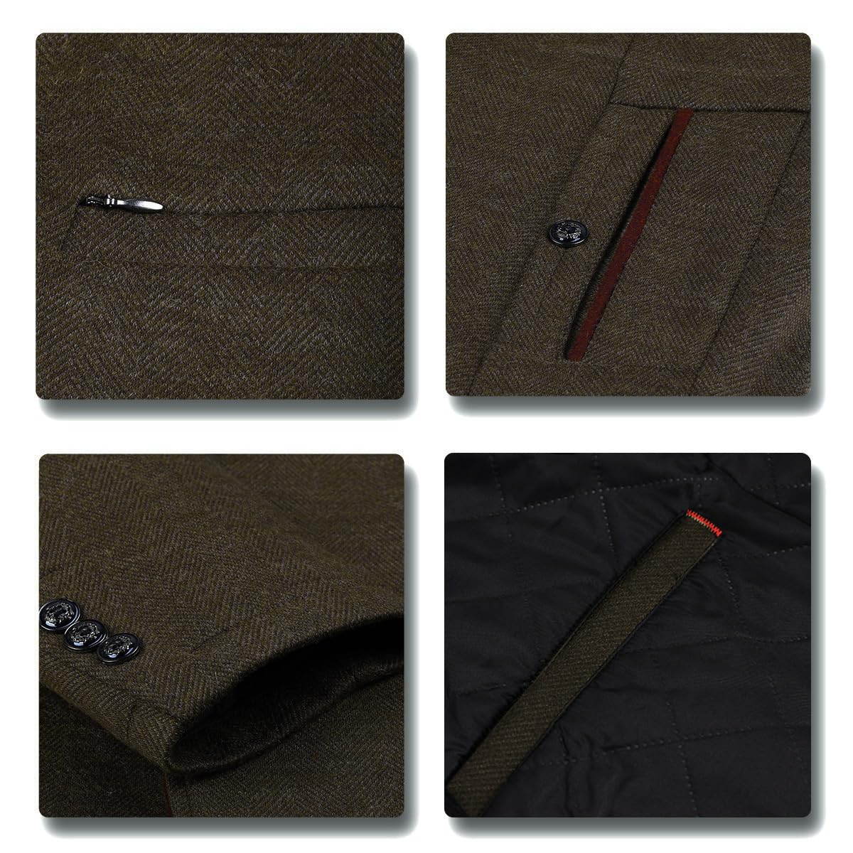 Allthemen Manteau Homme d'hiver Caban Court Slim Fit Col montant d'affaires sans Repassage Casual