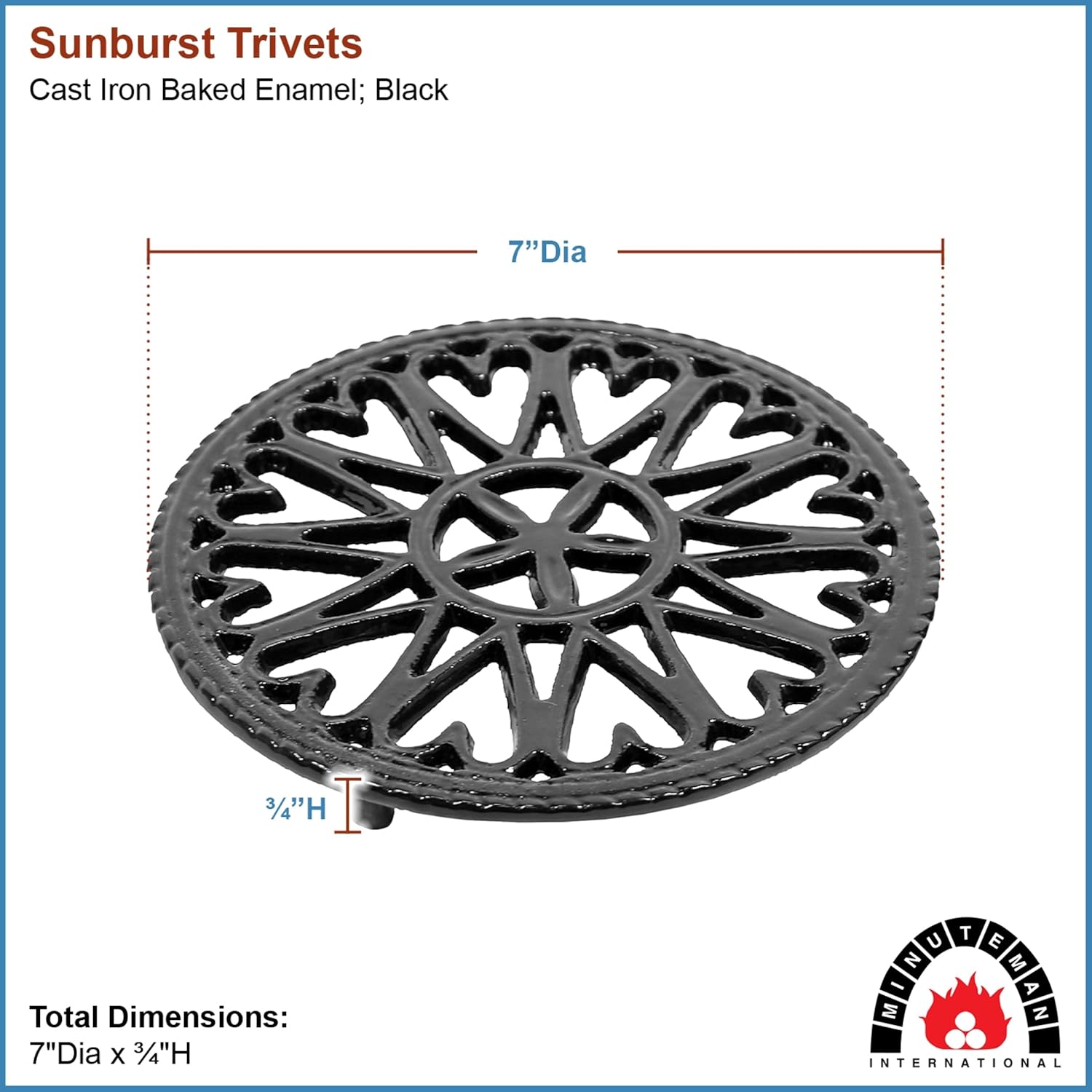 Black Sunburst Trivet