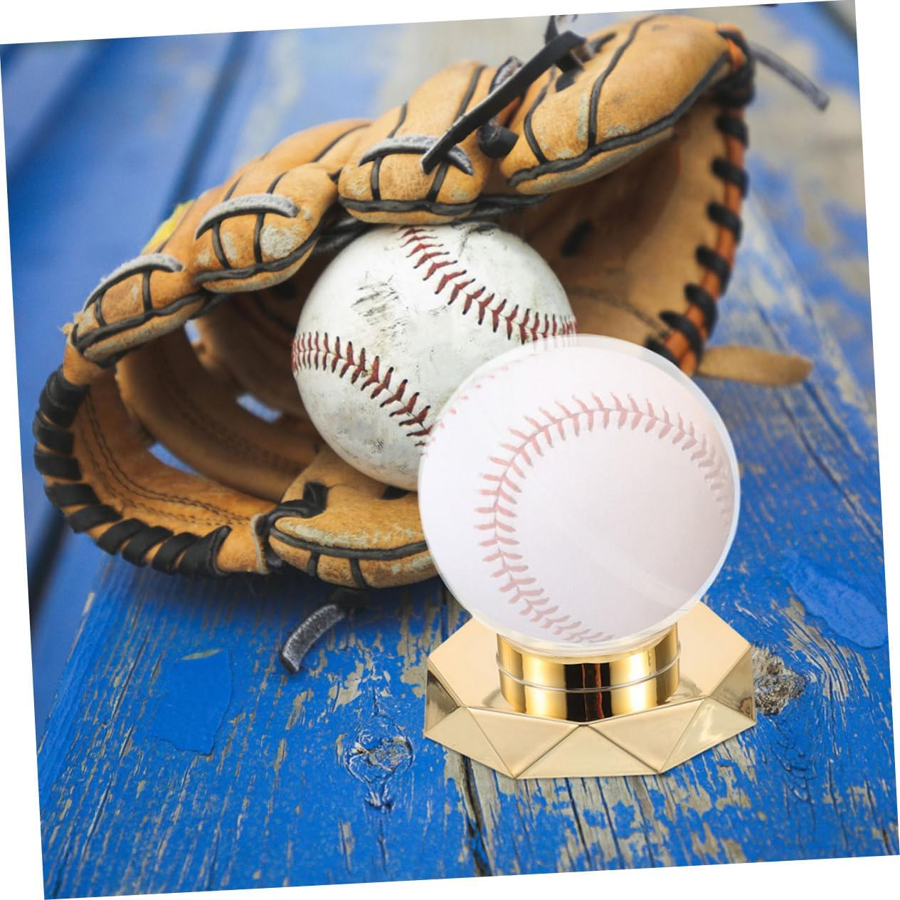 KICHOUSE Collectibles Showcase Baseball Storage Box with Plated Base Elegant Display for Your Sports Memorabilia
