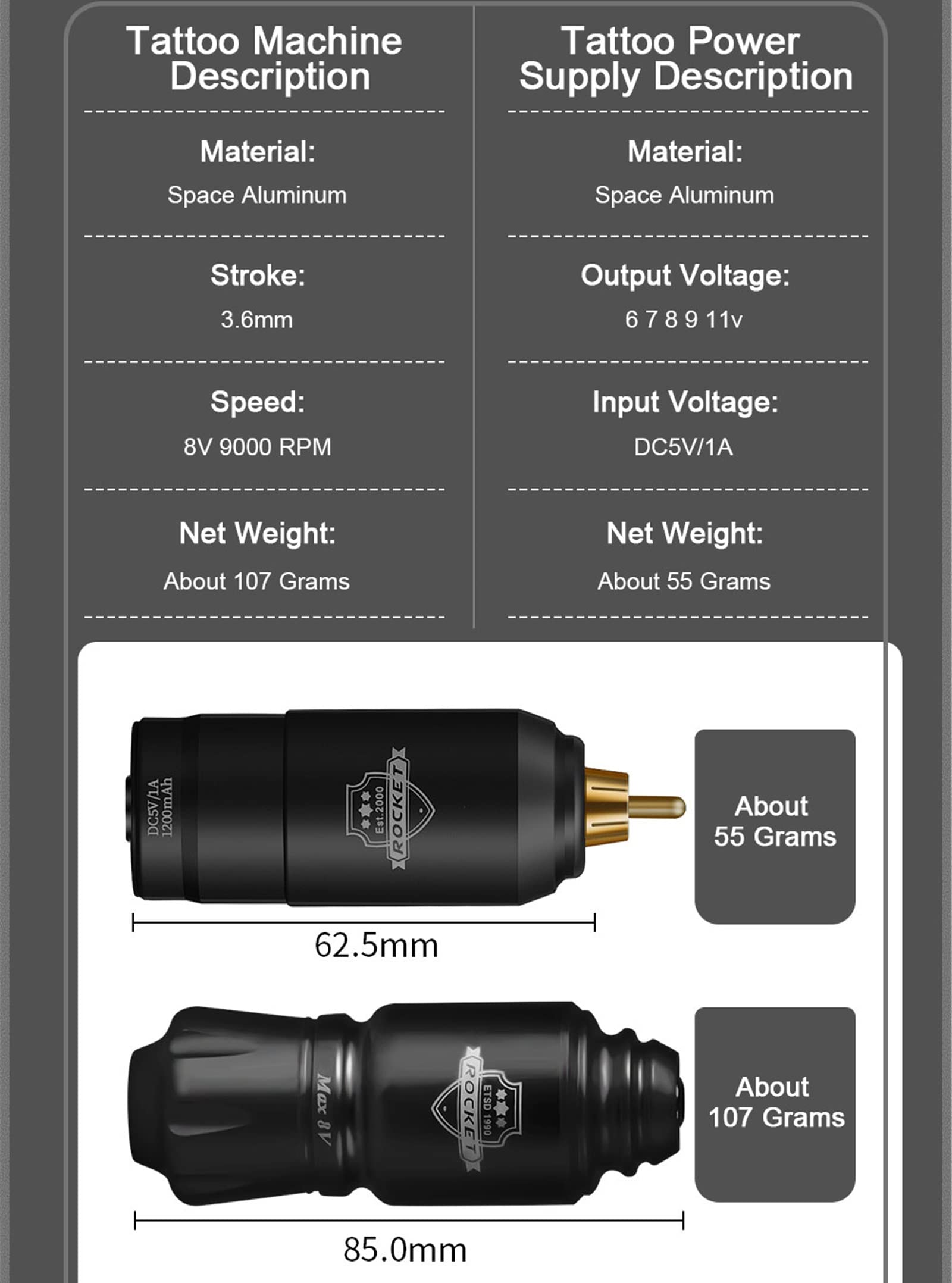 タトゥー ロケットミニ タトゥーマシン ＆ パワーサプライ JAPANモーター Amazon.com: Mini Rocket Tattoo Machine Set Japan Motor cordless