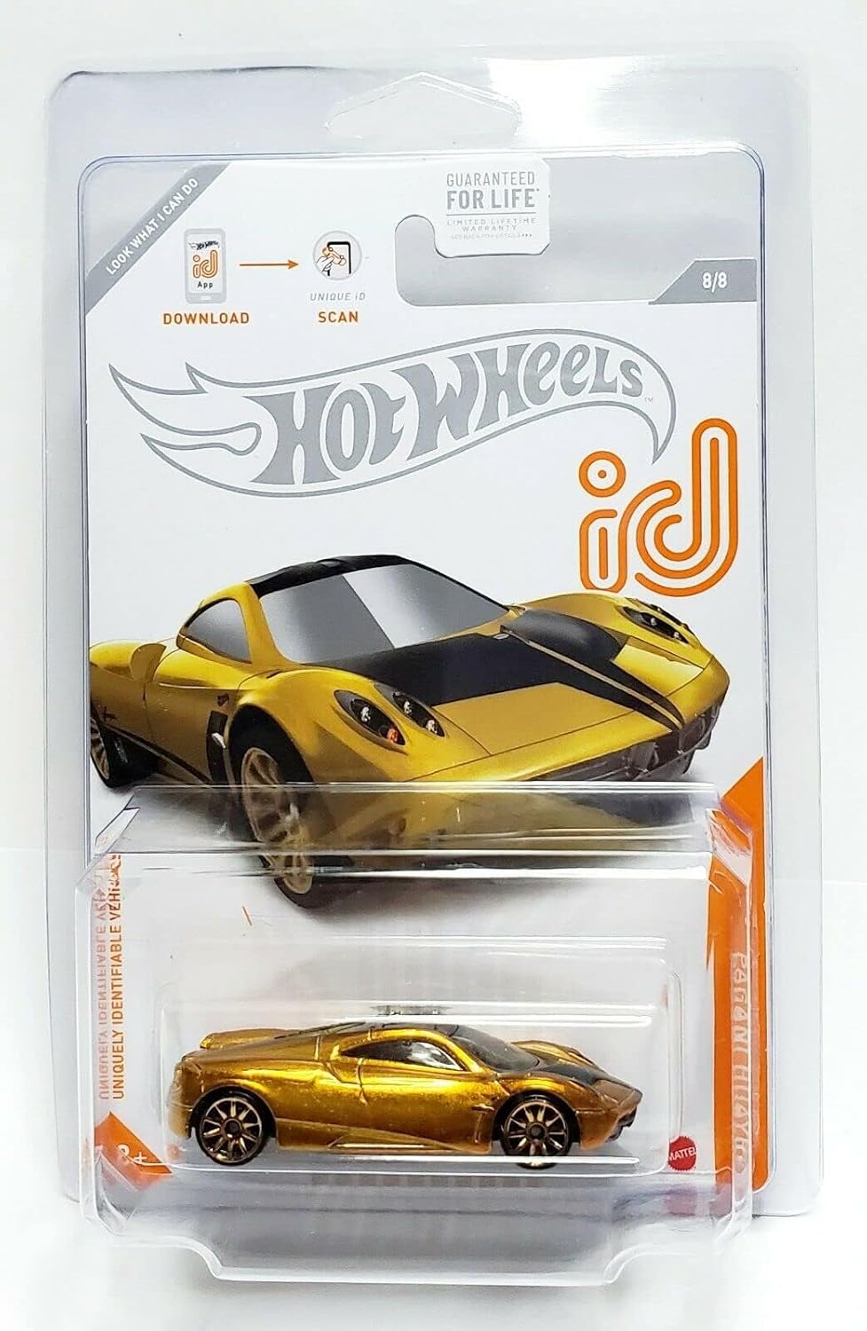 Hot Wheels Pagani Huayra ID car (Gold), Ships in Protector Case