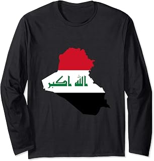 Esquema del país de Irak en la bandera Manga Larga