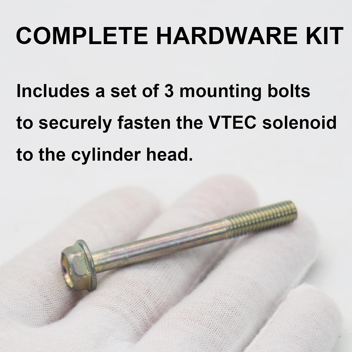 VTEC Solenoid Hardware Bolt Kit for Honda Acura K20 K24 Engines, OEM Replacement 95701-06055-08, Heat-Resistant Steel, Set of 3