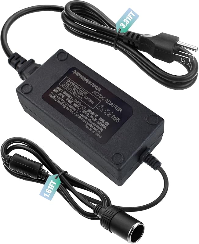 Conversor AC para DC Weishuo 100-240 V para 12 V 6 A 72 W com tomada de acendedor automotivo