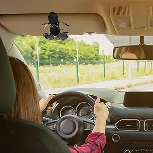 Miniatura 8 de Sunglasses Holder for Car Visor, Magnetic Leather Eyeglasses Clip for Car Sun Visor