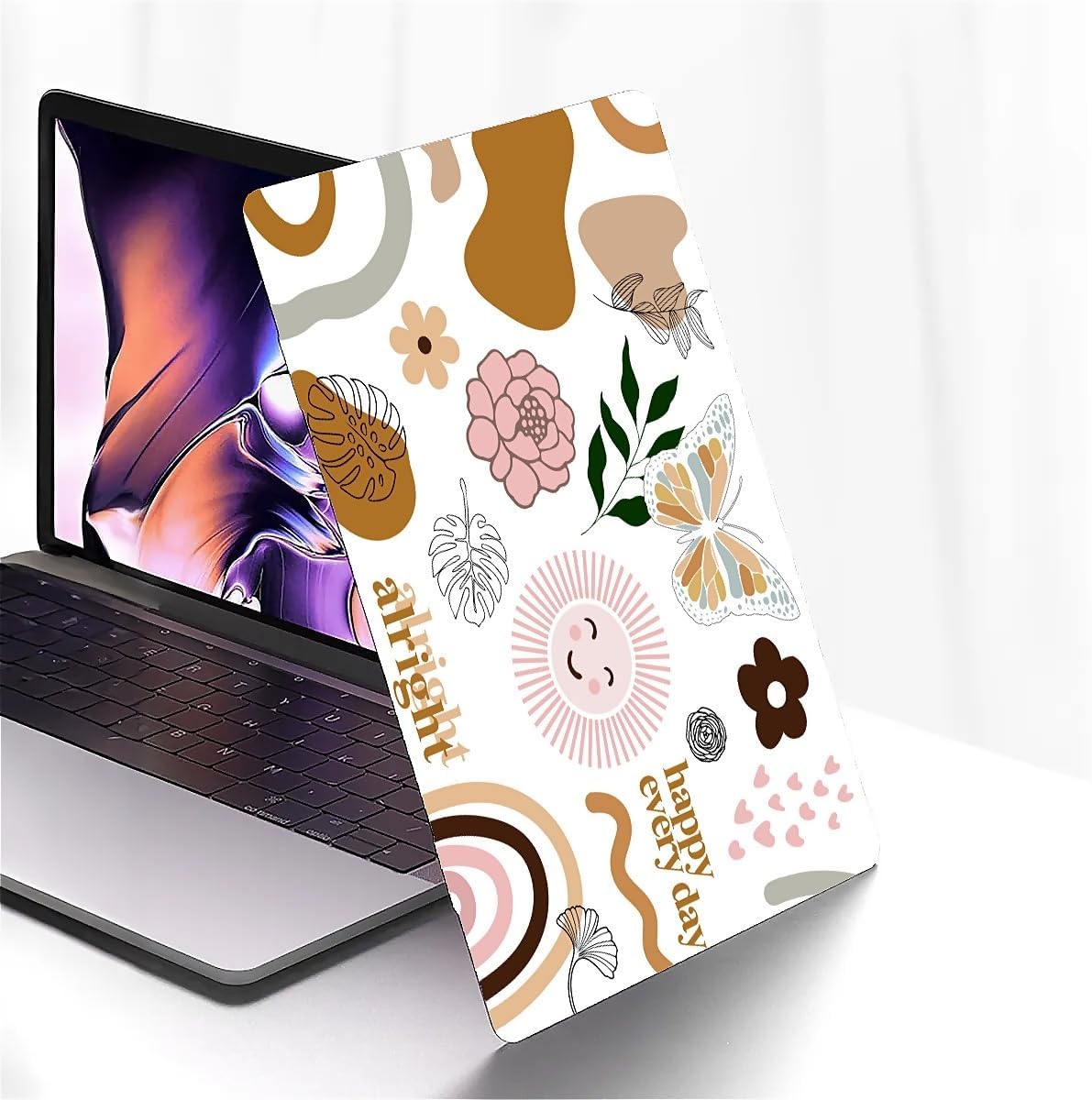 Compatible with MacBook Air 15 Inch Case 2023 M2 Chip Model A2941, Plastic Hard Shell Case for Mac Air 15 with Touch ID (2023) - Morandi Cartoon