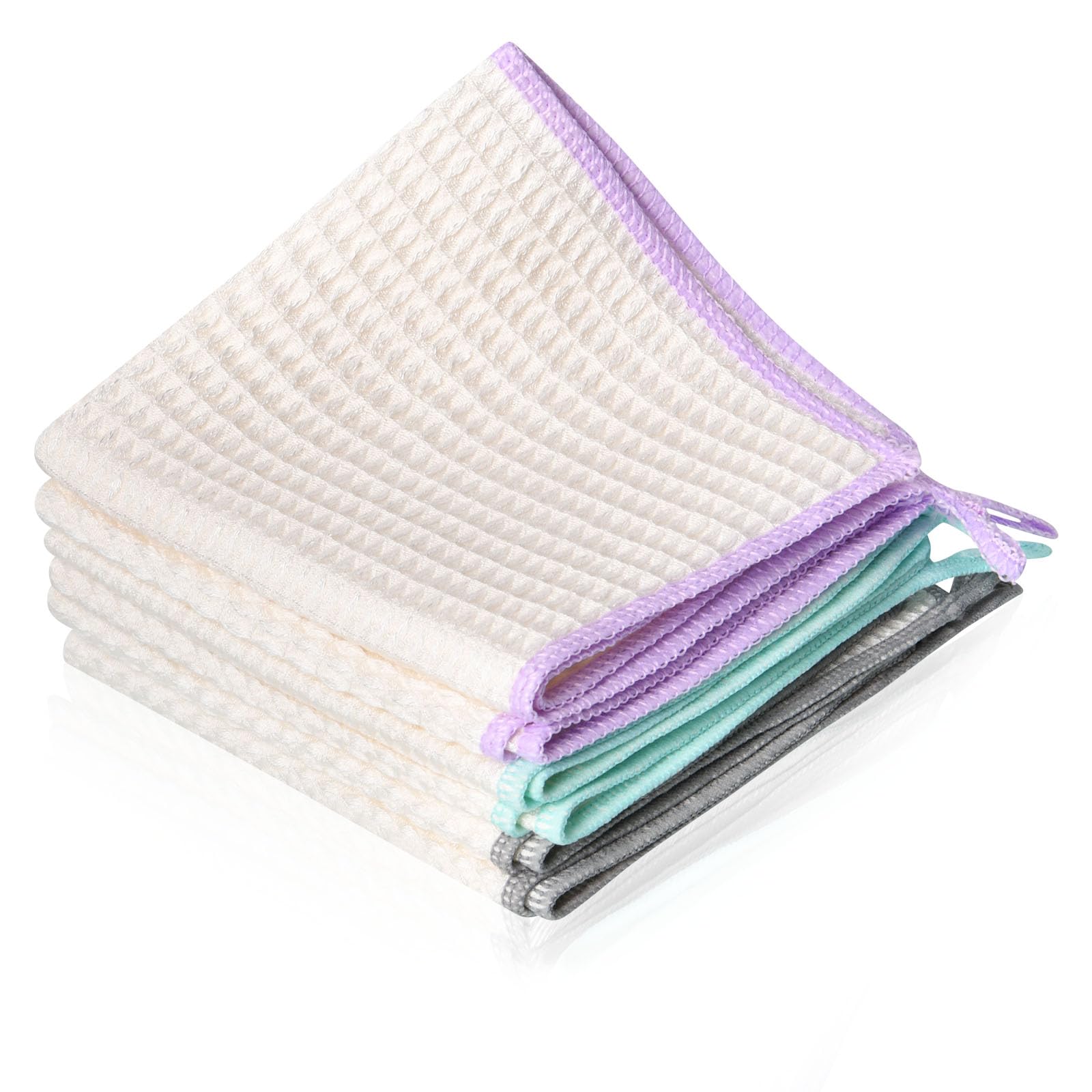 HOTUT Panno in Microfibra Ultra Premium a Nido d'ape, 6 Pezzi Panni per la Pulizia in Microfibra, Struttura a Cialda Assorbente e Senza Pelucchi, Asciugamani per la Pulizia Cucina e Piatti, 30 x 30 cm