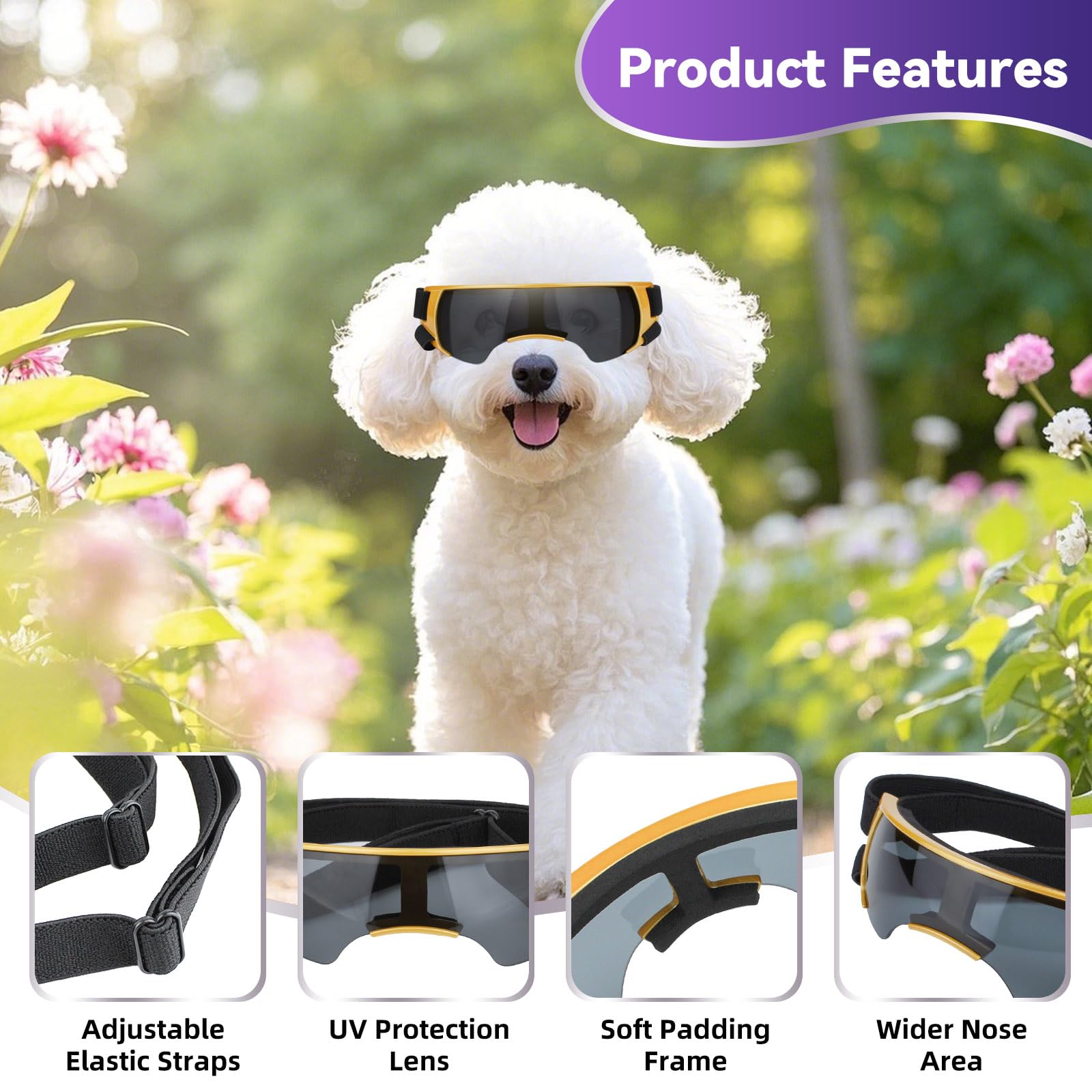 Amazon | Enjoying 小型犬用サングラス UV保護 防風性 曇り止め 犬用