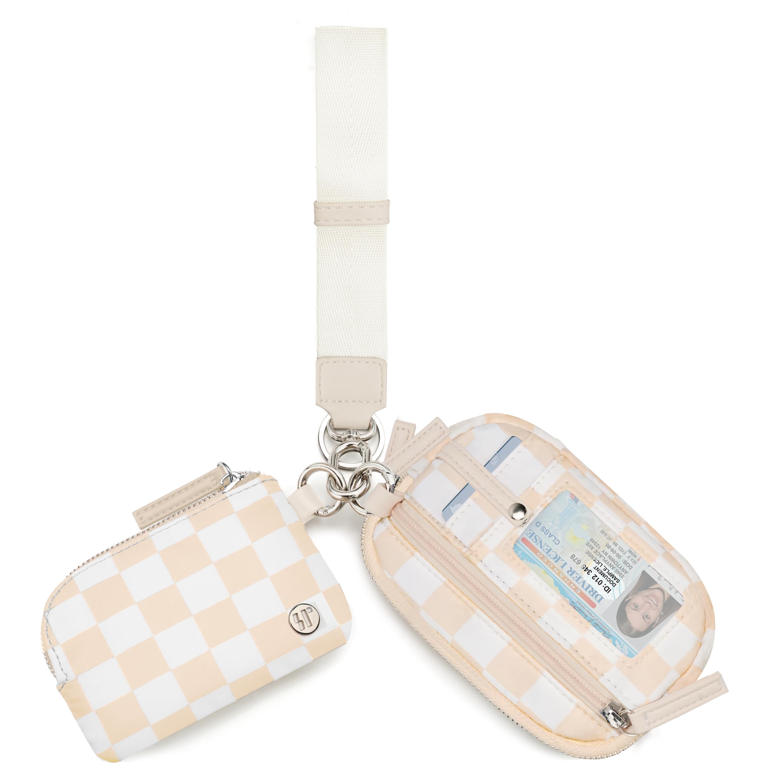 Wallet Wristlet for Women, RFID Wallet Keychain with Dual Pocket