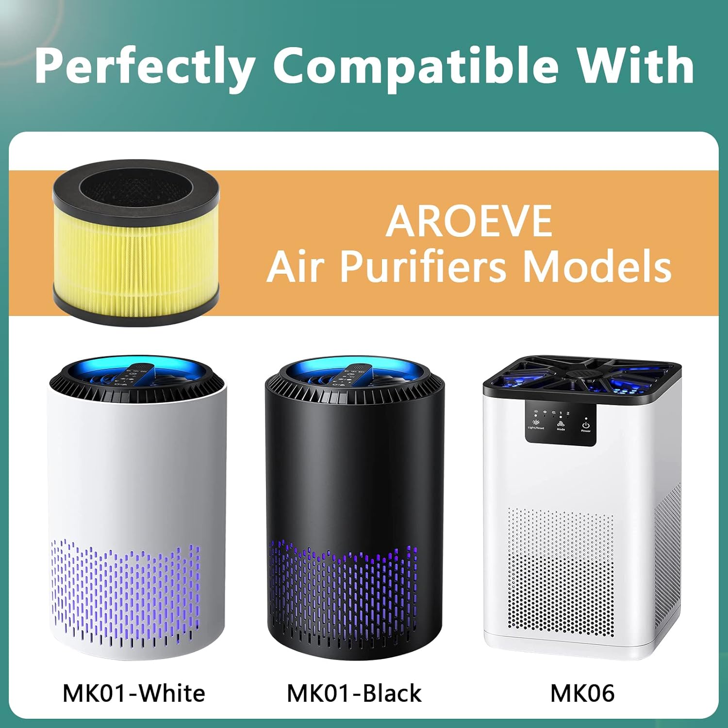 [Upgraded] DH-JH01 Pet Allergy Filter Compatible with AROEVE Air Purifiers MK01 & MK06, Kloudi DH-JH01, Intelabe EPI080, Elechomes EPI081, POMORON MJ001H, H13 True HEPA Replacement Filter, 4-Pack - Image 2