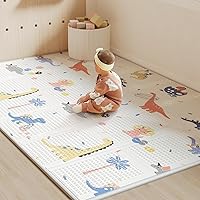 Vista 1 de Baby Play Mat Foldable Baby Floor Play Mat Large 50"*78"*0.4" Soft Foam Playmat for Babies Reversible Waterproof Padded Baby Girl Play Mat Portable