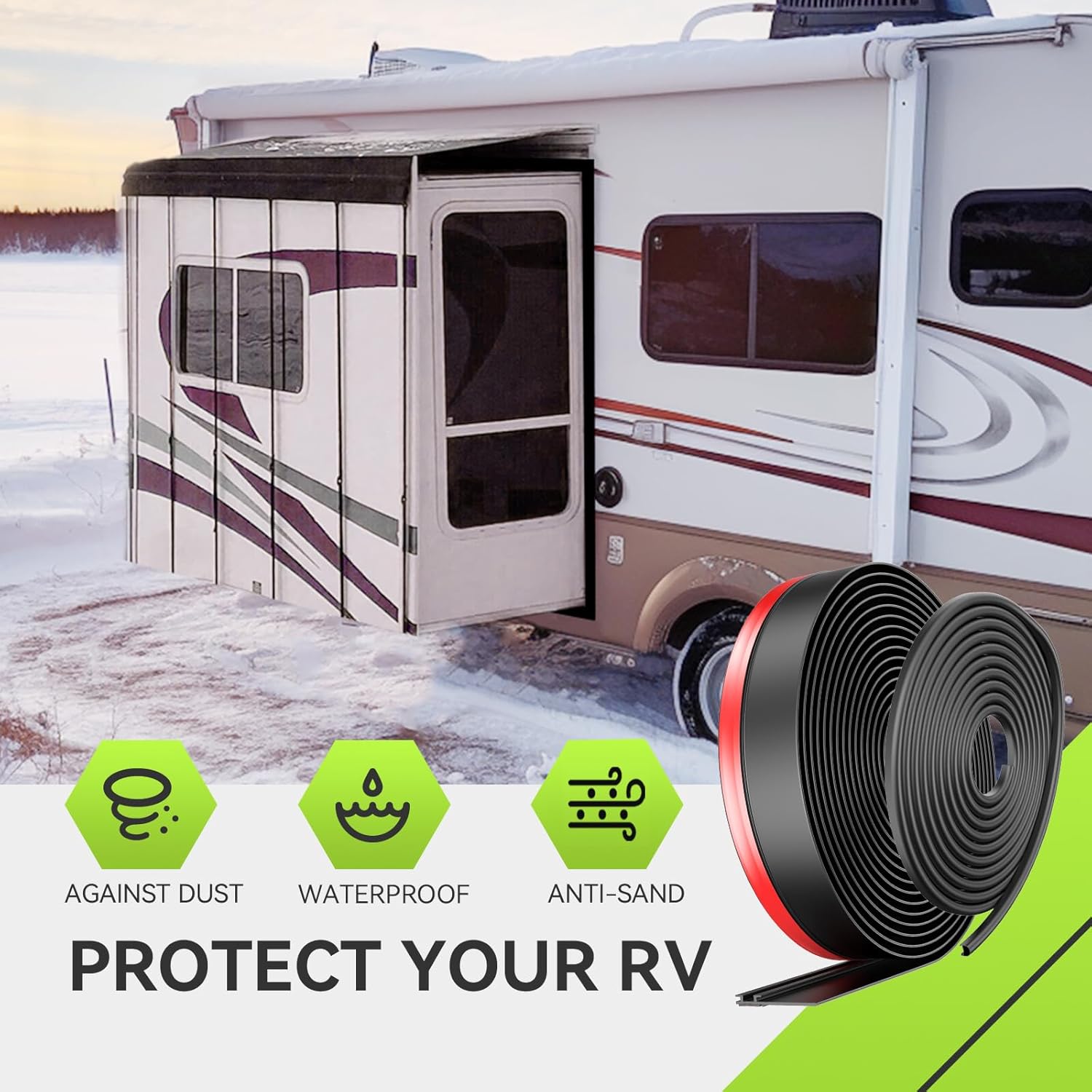 RVMATE 40FT RV Slide Out Seal Kit，I-Shaped & D-Shaped Waterproof RV Seal Replacement for RVs, Travel Trailers and 5th Wheels